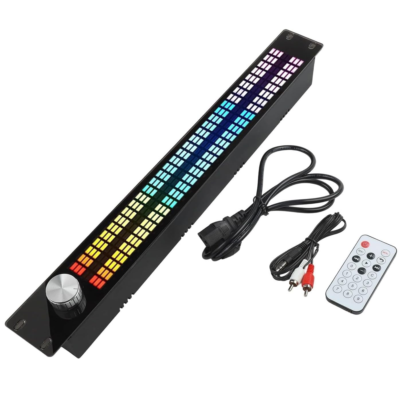 Analizator spektrum audio, 31-pasmowy kolorowy wyświetlacz spektrum muzyki, podwójna 15-segmentowa regulacja synchroniczna, niezależna regulacja wzmocnienia, montaż w szafie 1U, automatyczna redukcja