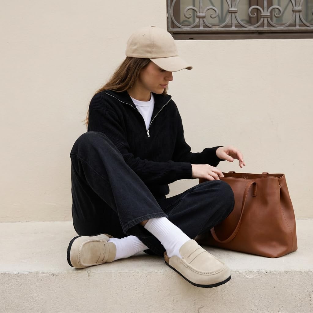 CUSHIONAIRE Fondu Genuine Leather Mule Clogs for Women, Comfortable Slip On Womens Shoes with Penny Strap Accent and Memory Foam Footbed - Image 3