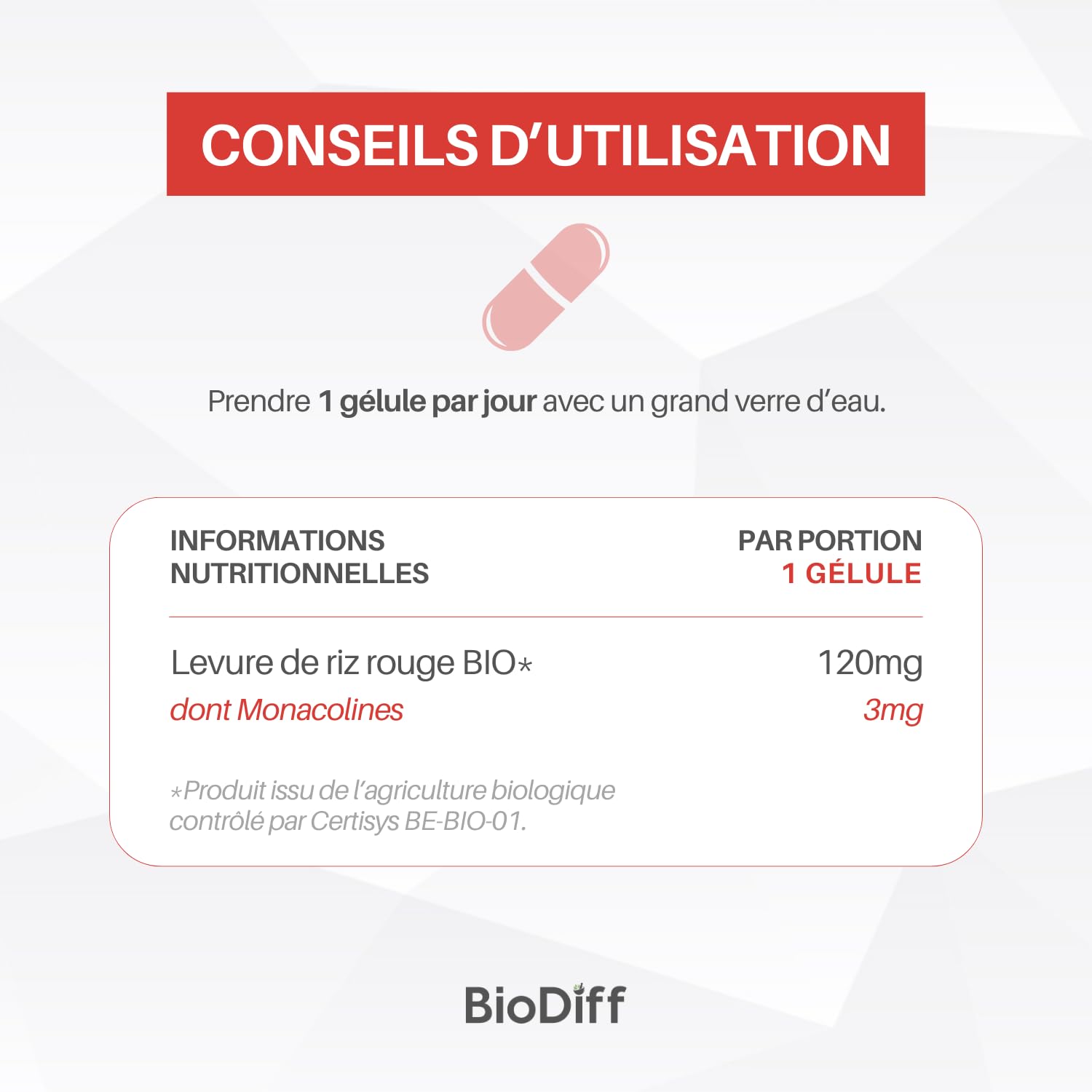 Choledoc Bio - Complément Alimentaire Bien Etre Cardiovasculaire - 120 mg de Levure Rouge de Riz (Issue de l’Agriculture Biologique) par Gélule - 90 Gélules