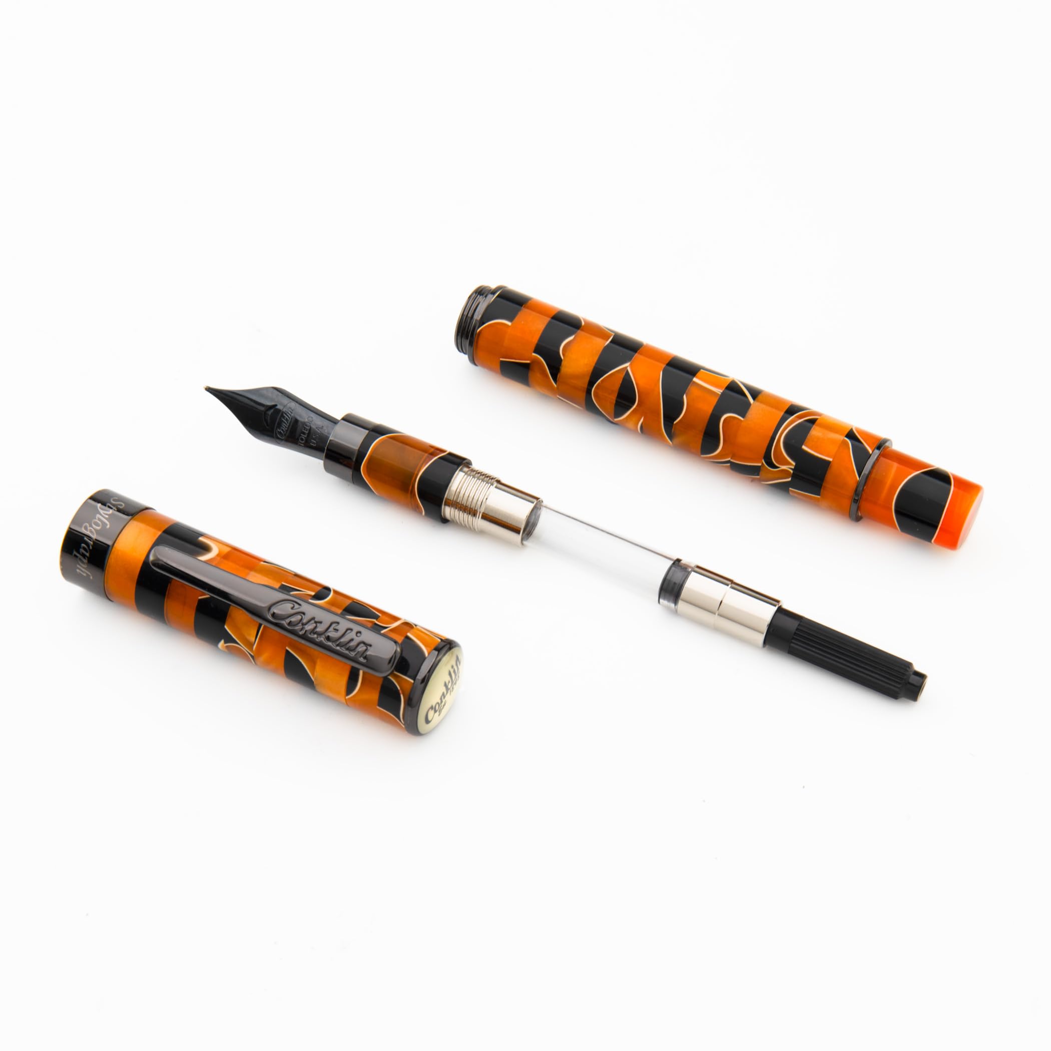 Conklin Stylograph Mosaic Pluma estilográfica Naranja/Negro- B