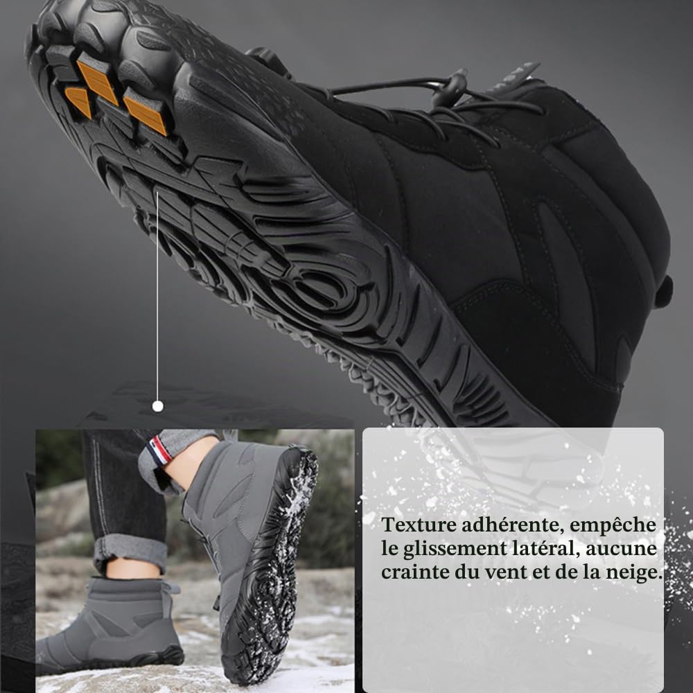 Chaussures pieds nus d'hiver, chaussures pieds nus pour homme et femme, automne et hiver, imperméables, chaussures pieds nus