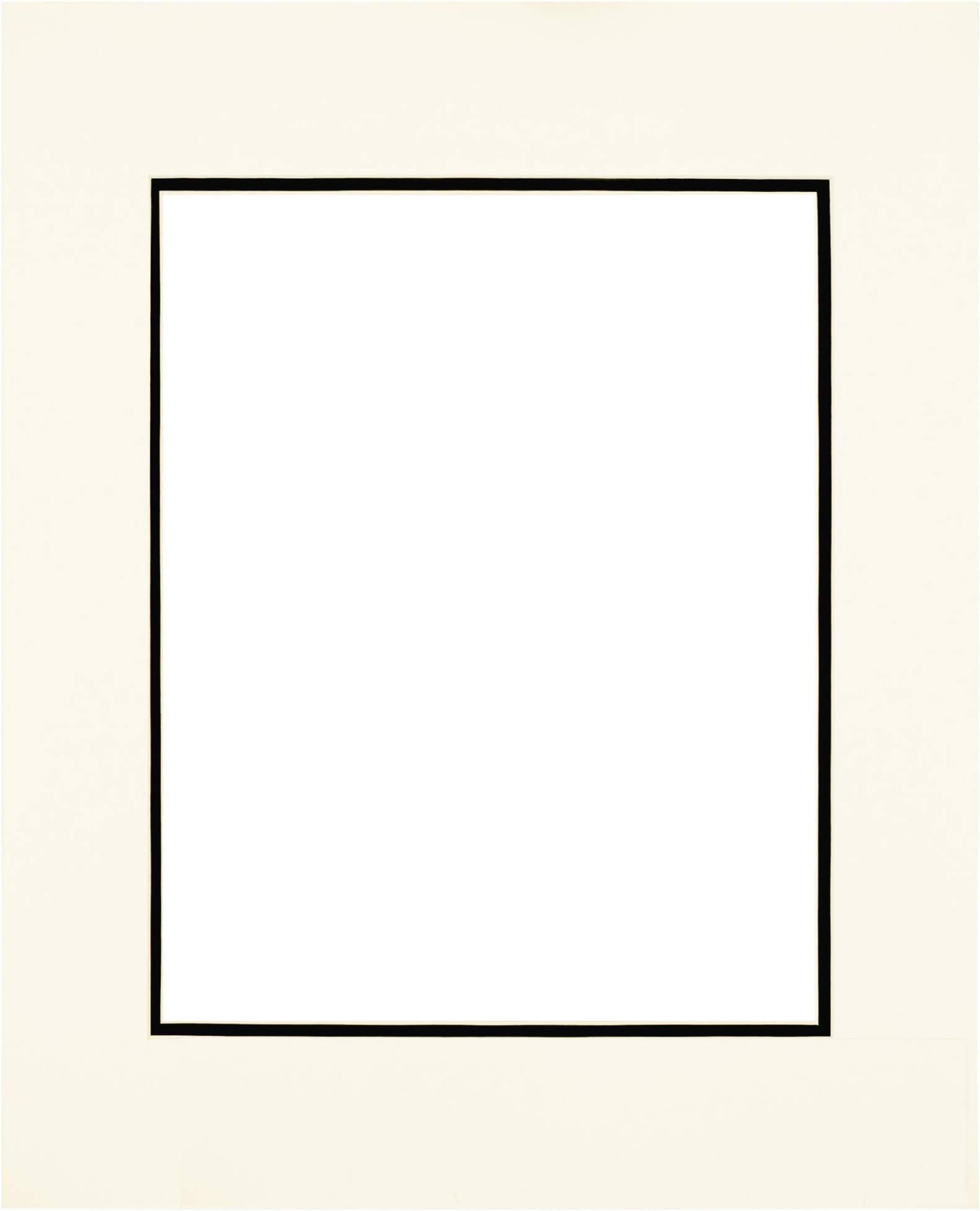 ADF Mat Dbl 16x20/11x14 WhtCore White/Black