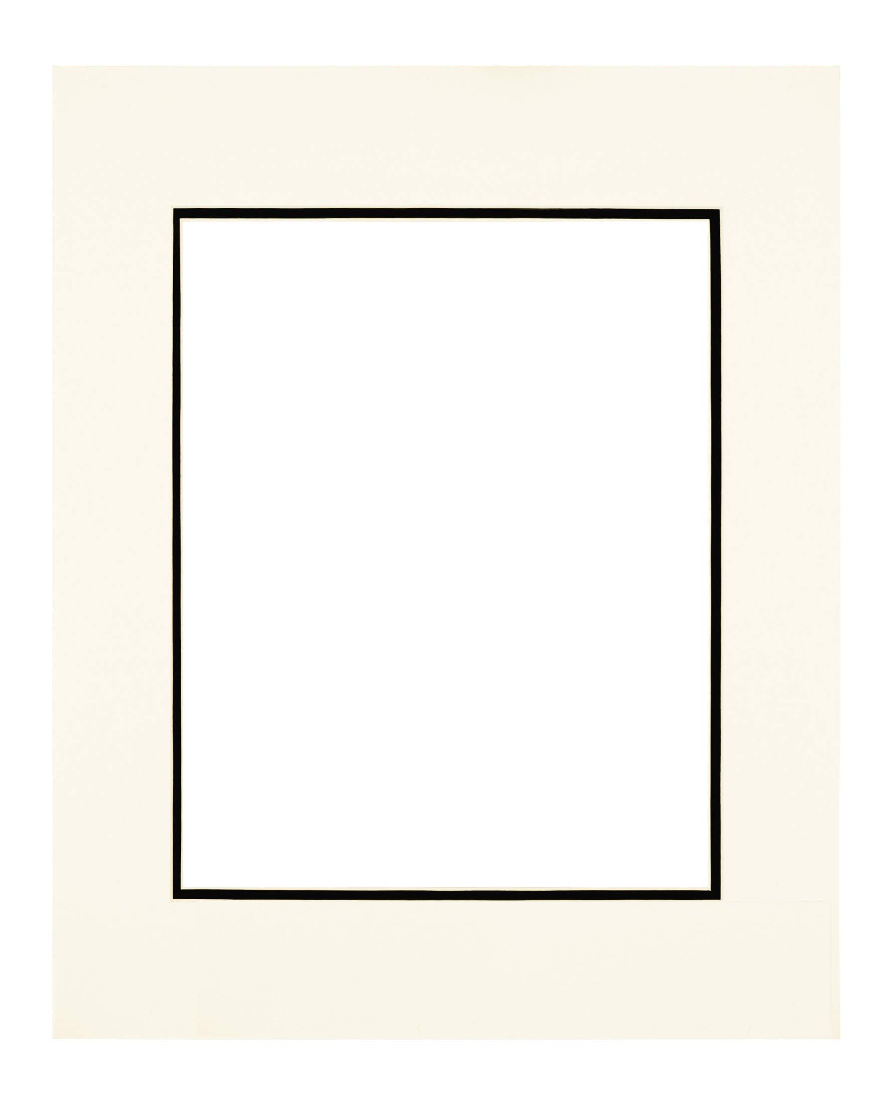 ADF Mat Dbl 16x20/11x14 WhtCore White/Black