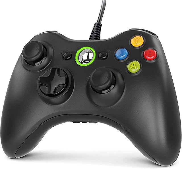 Contrôleur filaire pour 360, PC Contrôleur de jeu pour 360 avec Turbo double vibration compatible avec 360/360 Slim et PC Windows 7,8,10,11