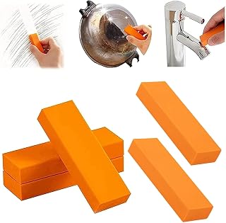 Stainless Steel Scratch Eraser, 5PCS Magical Rust Eraser Stainless Steel Cleaning Eraser, Rubber Rust Cleaning Eraser for Kitchen, Bathroom, Household Orange