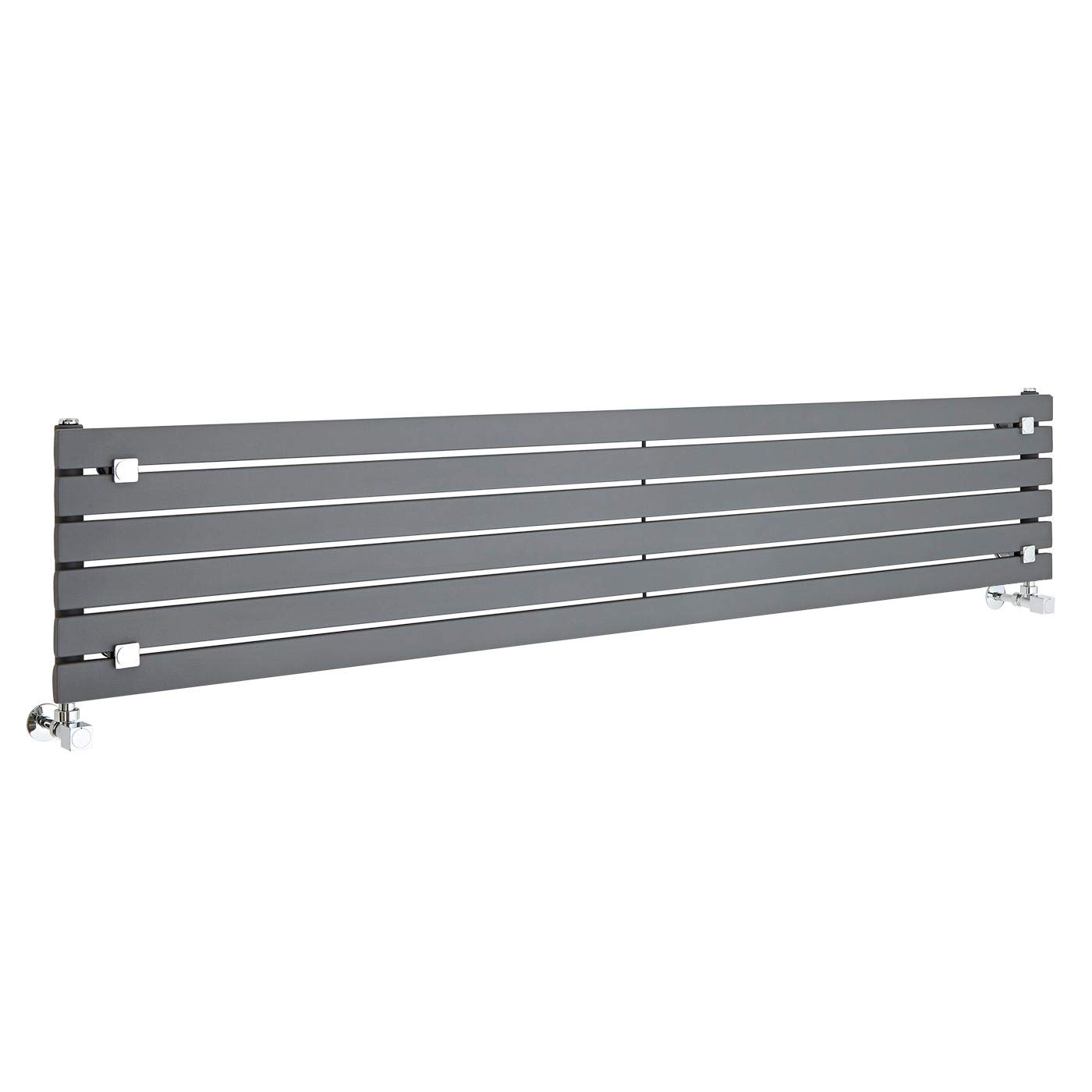 Milano Anthracite Capri Horizontal Single Flat Panel Radiator - 354Mm X 1780Mm