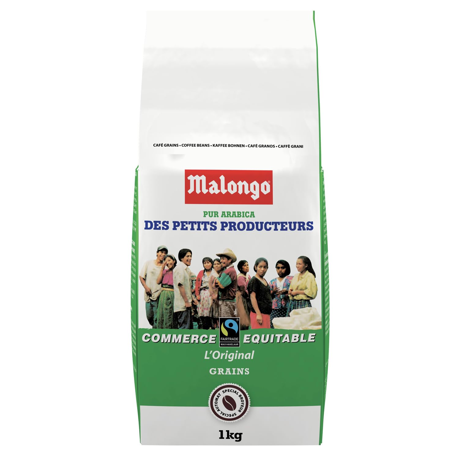 MALONGO Café en Grains Pur Arabica 1kg — Commerce Équitable Fairtrade, Sélection Petits Producteurs