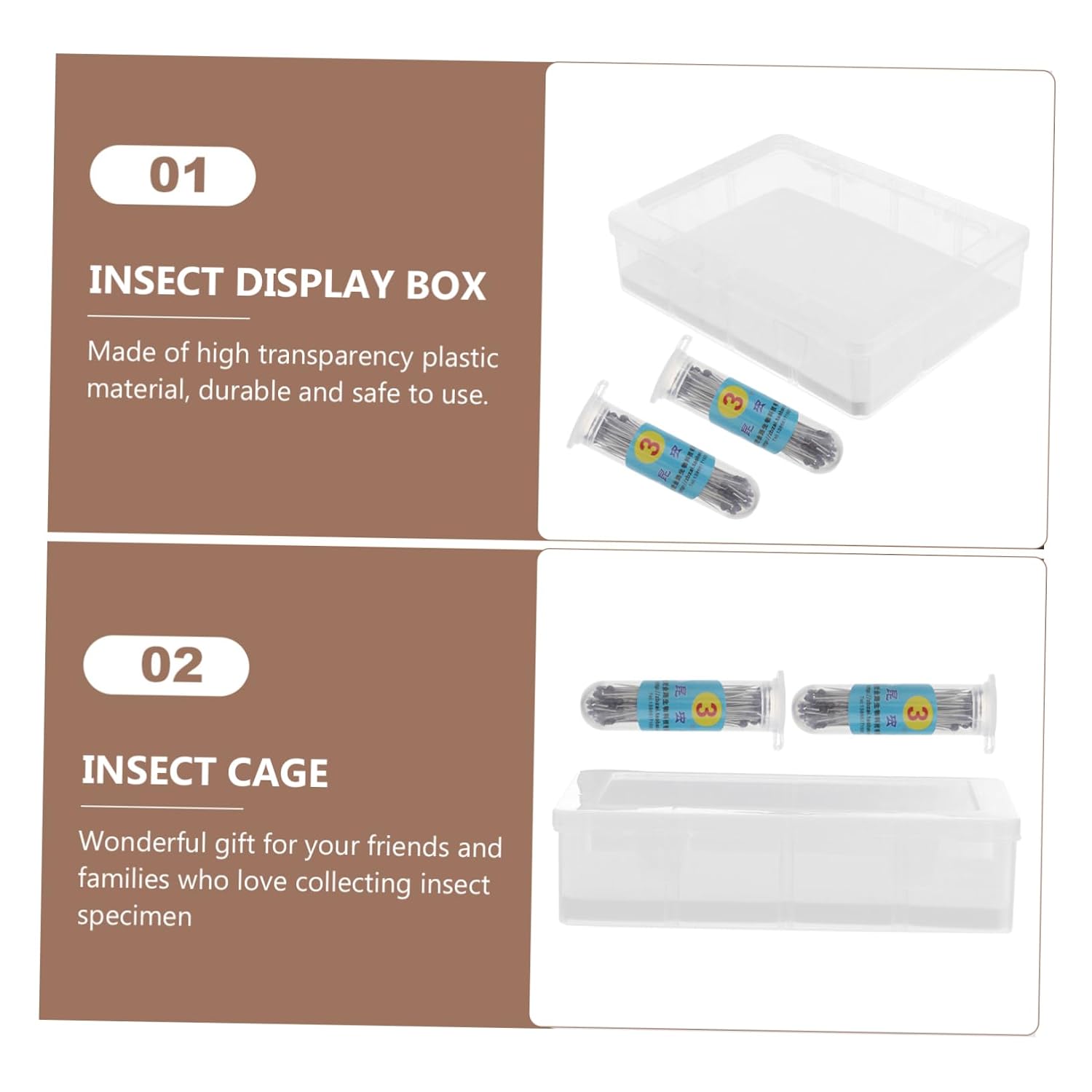 Specimen Box Display Kit for Insects Miniature Entomology Kit Plant Specimen Collection Box