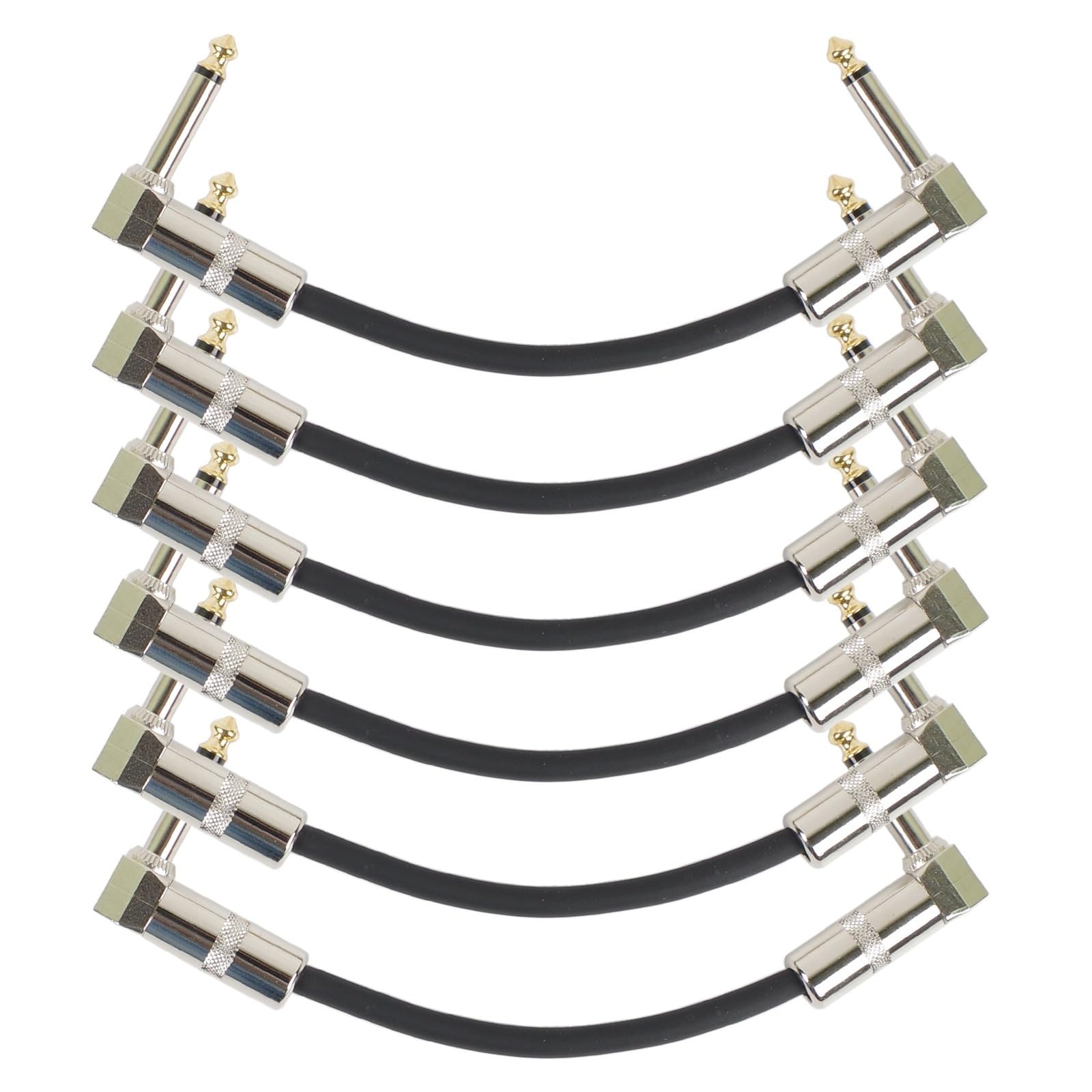 Cavo Audio per Chitarra Cavo Audio per Chitarra con Riduzione del Rumore 24AWG Cavo Jack Ad Angolo Retto da 1/4 di Pollice per Chitarra Elettrica (Color : 10cm 6pc)