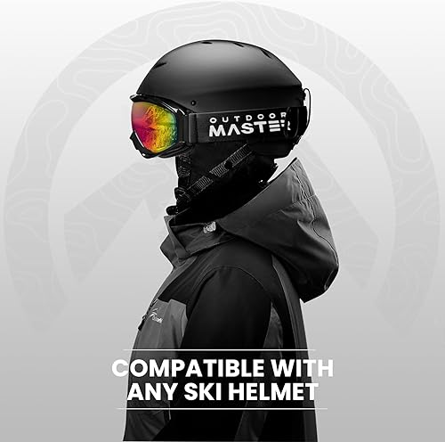 Miniatura 70 de OutdoorMaster - Gafas de esquí/snowboard para hombres, mujeres y jóvenes, 100% protección contra rayos ultravioleta, para usar sobre los anteojos