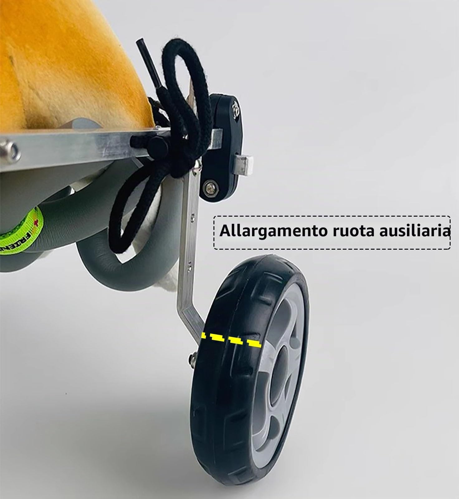 Carrello Cani Disabili Xxs/ Xs/ S Carrozzina per Gatti per Zampe Posteriori, Quattro Ruote Ausili per La Mobilità per Artrite Canina per Riabilitazione, Carrello Portatile per Tutore per Gamba Debole(