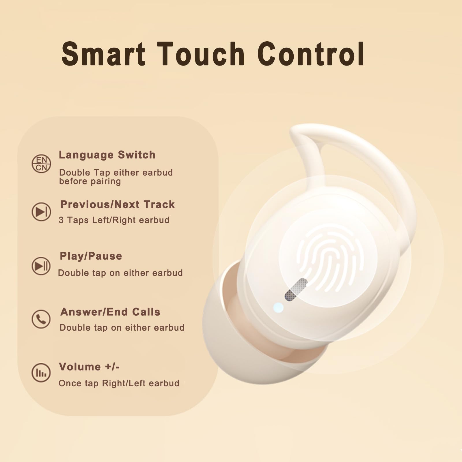 Auriculares inalámbricos para dormir, Bluetooth 5.3, para dormir de lado, reproducción de 32 horas, bloqueo de ruido, impermeables, pequeños auriculares intrauditivos