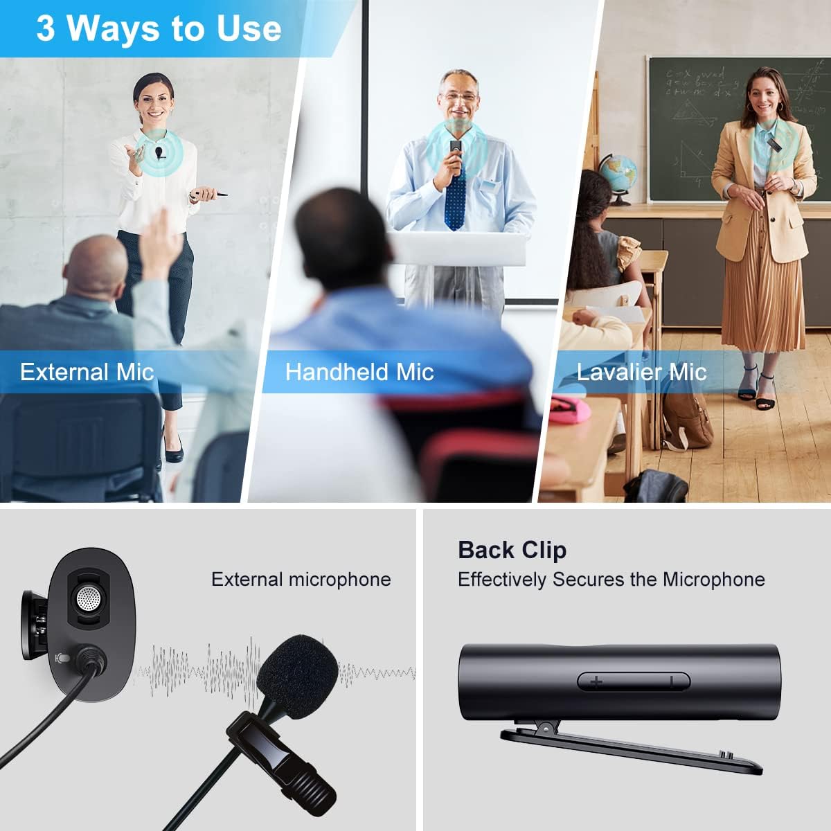 Système de microphone cravate sans fil KIMAFUN KM-G70 : 3 modes d’utilisation et clip arrière