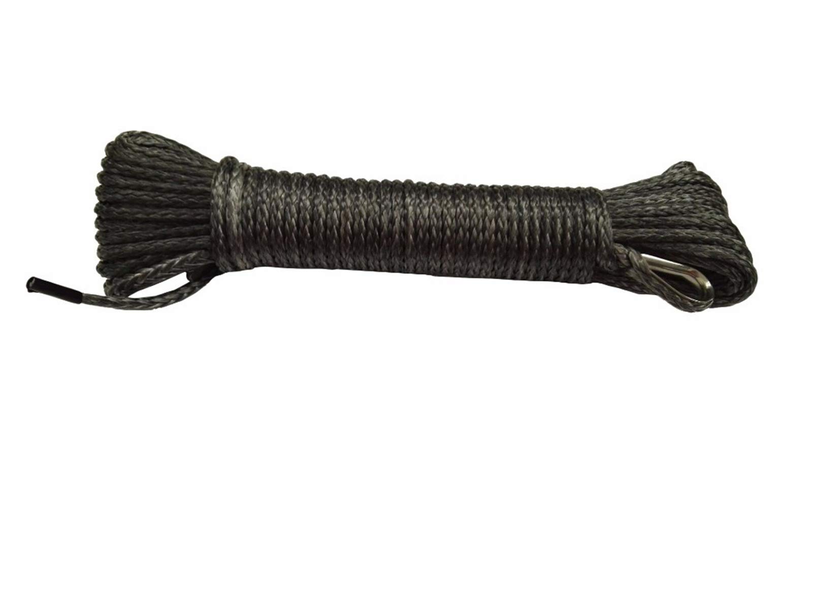 Cuerda de Remolque,Cuerda de Cabrestante Sintética Gris de 4 Mm X 15 M,Cuerda Todoterreno,Línea de Cabrestante Atv,Coche de Cuerda de Remolque,Accesorios de Cabrestante Utv con Cuerda de Cabr