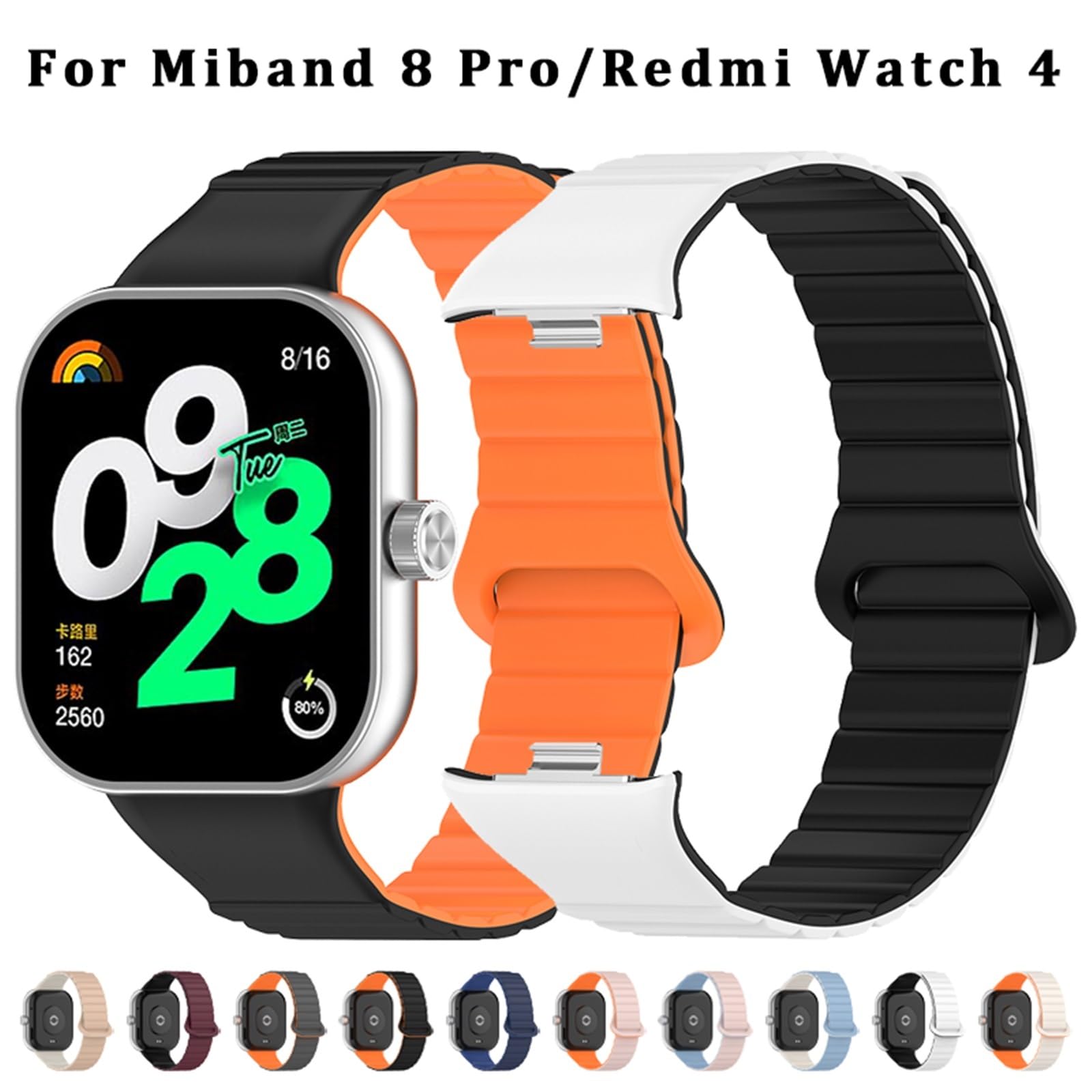 Silikonowy pasek magnetyczny do Redmi Watch 4, akcesoria, zamiennik, opaska na nadgarstek, miękka sportowa bransoletka do zegarków Miband 8Pro