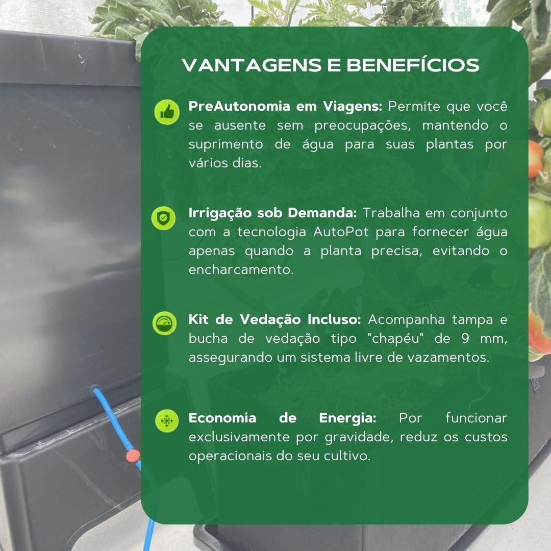 Autopot Wassertank 30L mit Deckel und Dichtung in Schwarz