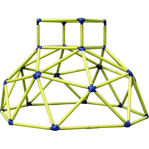 Eezy Peezy Monkey Bars Climbing Tower - Active Indoor Outdoor Play Set Climbing Dome Equipment Toys - Fun for Kids Ages 3 to 8 Years Old, Green and Blue