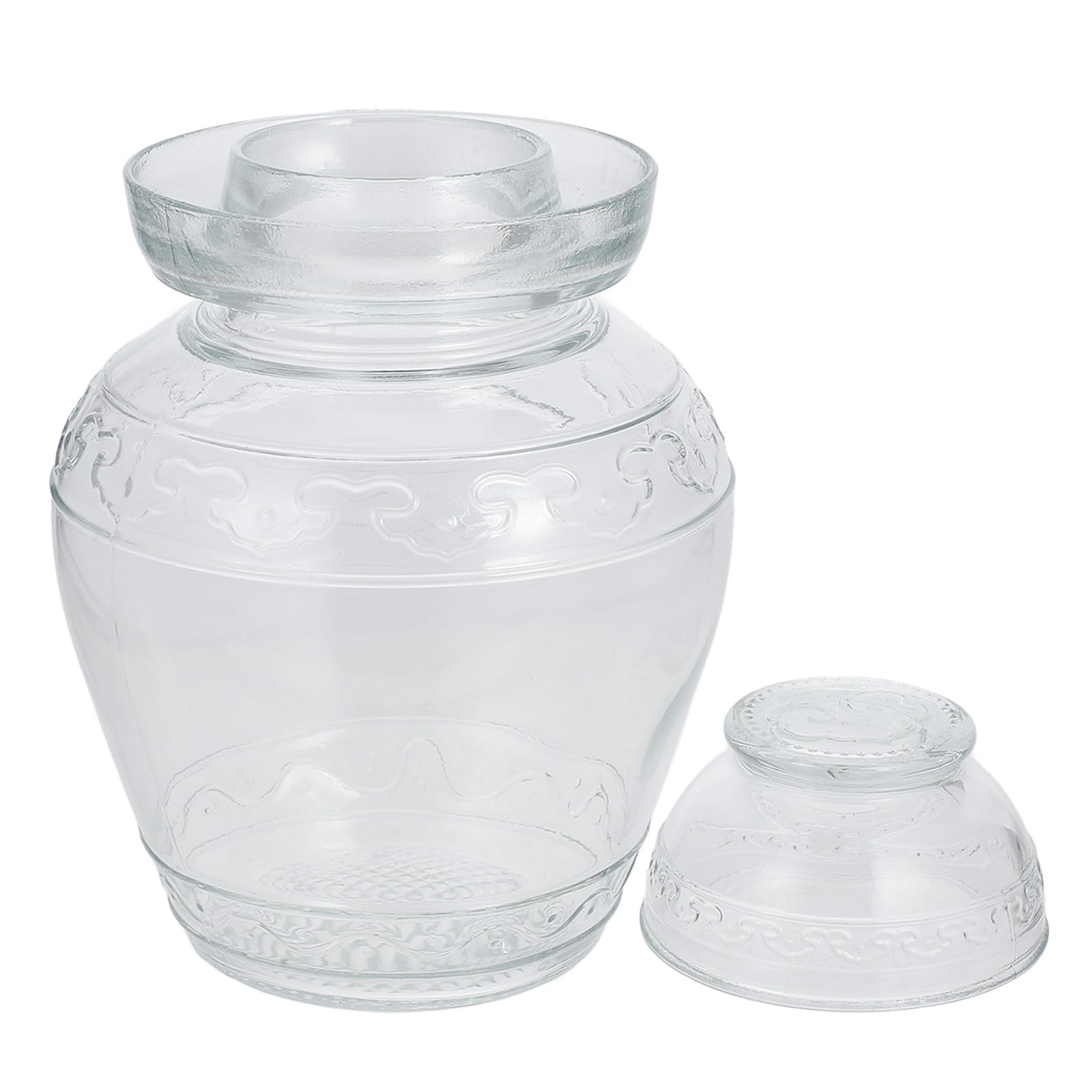 Haushaltsvorratsglas Gurkenglas mit Deckel Glasfermentglas 2,5 kg Kapazität zum Fermentieren von Kimchi und Sauerkraut in Küche