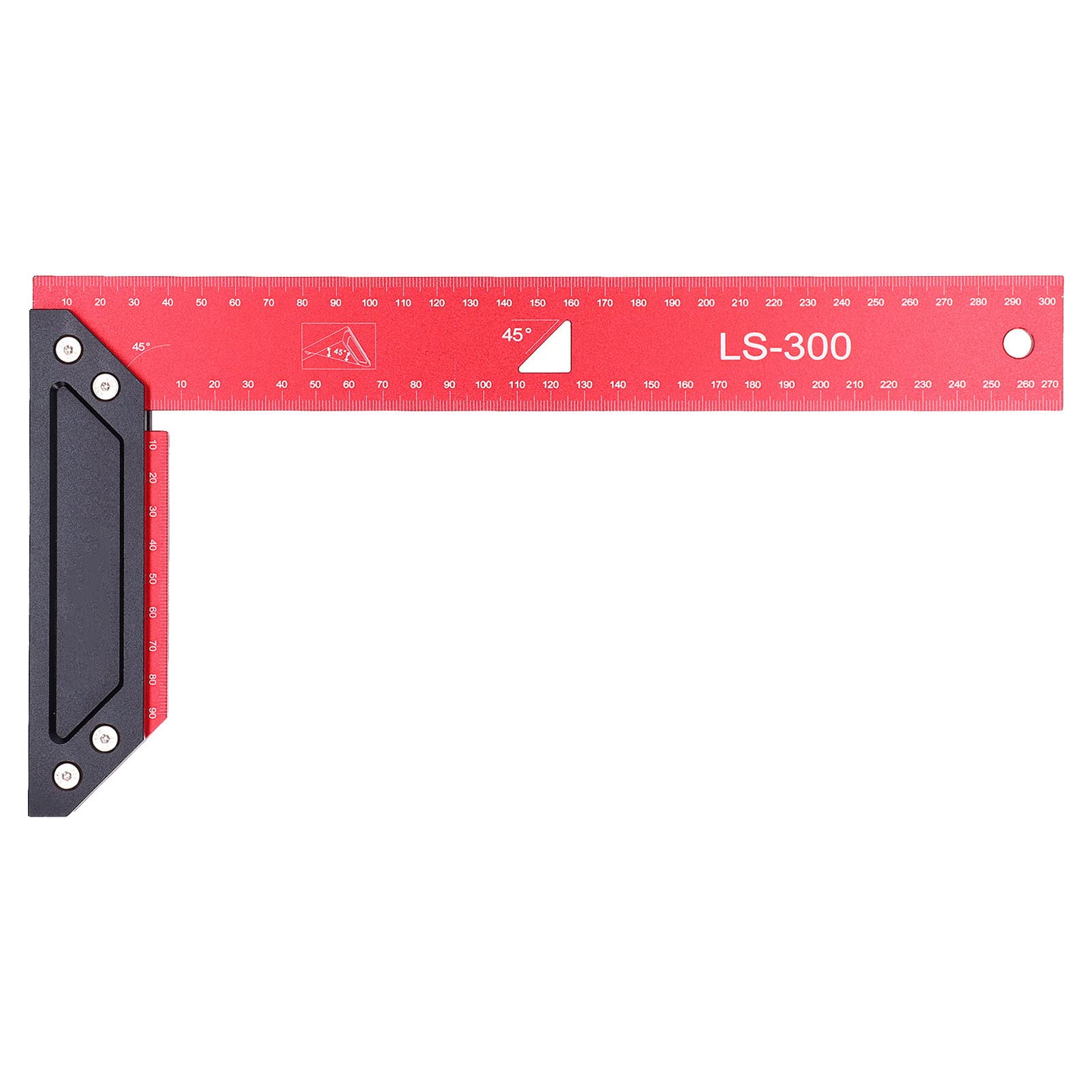 Squadre per la lavorazione del legno con cornice in alluminio, righello per tracciare L con scala, squadre da carpentiere professionali per la lavorazione del legno, righello per (300 mm)
