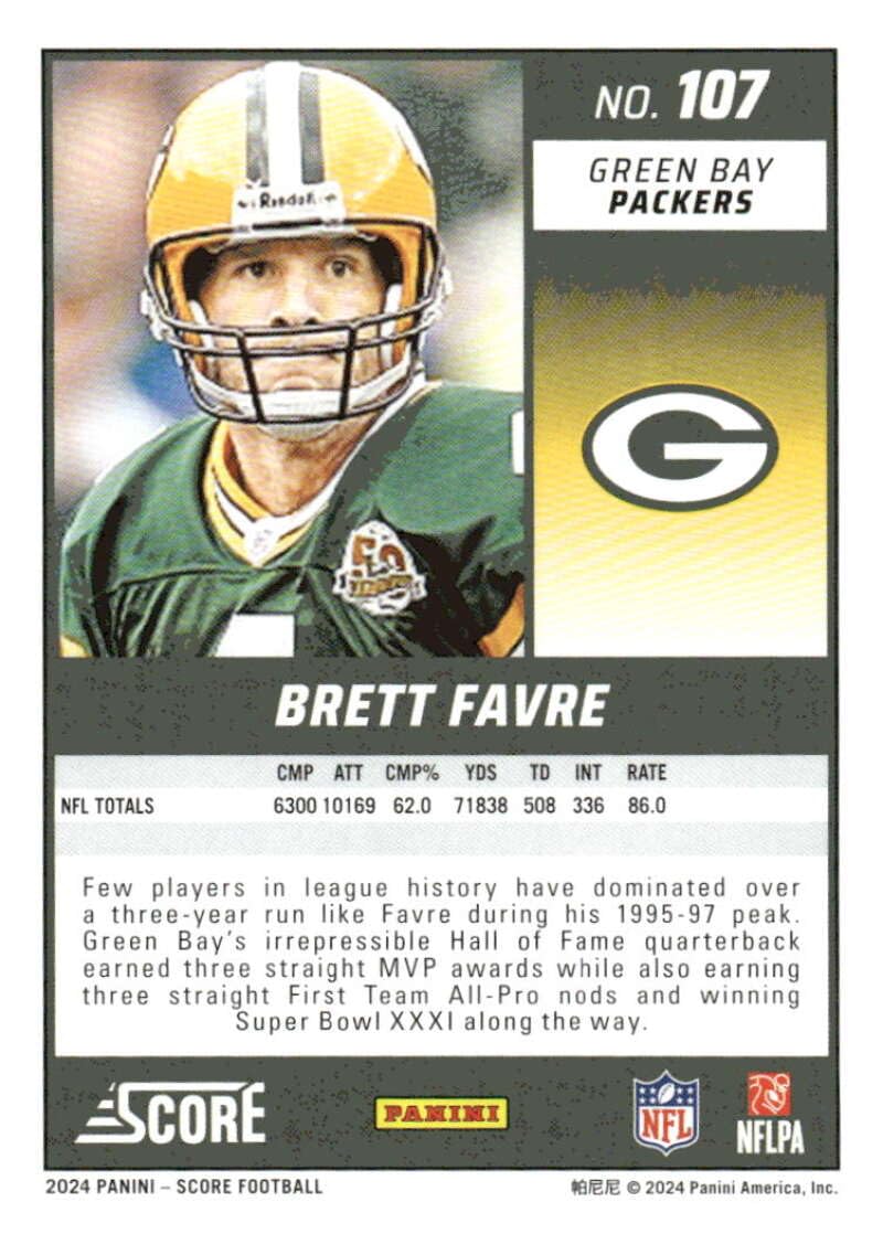 Amazon.com: 2024 Score #107 Brett Favre Green Bay Football Card