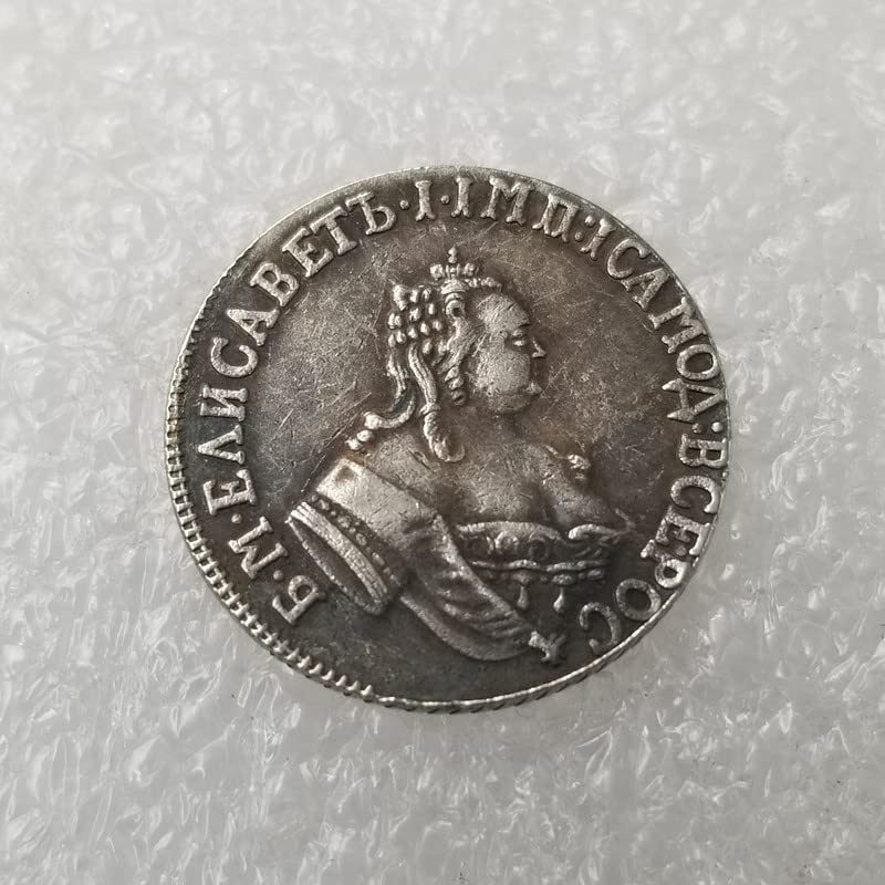 Antique Crafts 1761 Russian Brass Silver Plated Aged Silver Dollar