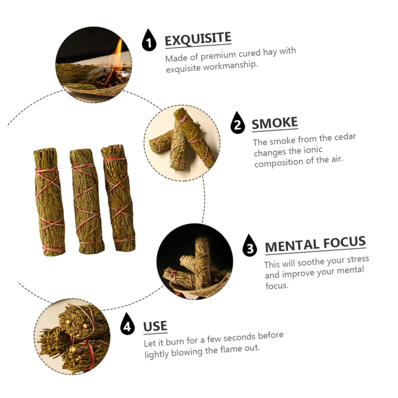 Cabilock 3stücke Räucherstäbchen Zur Meditation Raumreinigung Und Positive Energie Für Rituale Und Entspannung Amerikanischer Zedernholzduft