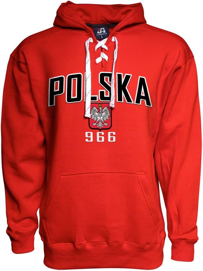 Polska Est. 966 Polish Eagle Crest Hoodie Poland National Embroidered Sweatshirt