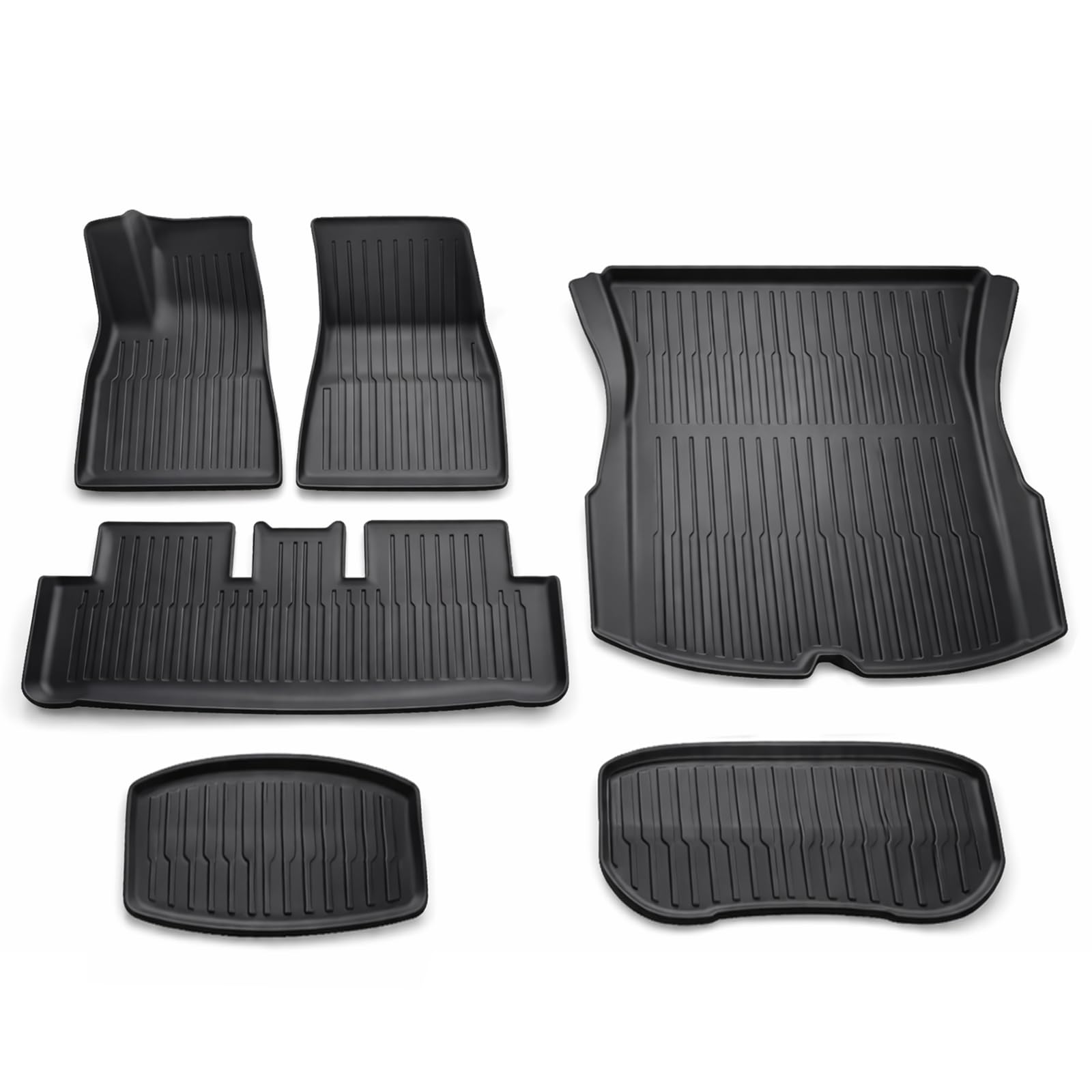 Juego de Alfombrillas 6 Piezas para Tesla Model 3 (2024-2025) - Tapetes de TPE Impermeables y Antideslizantes, Incluye Protector de Maletero y Frunk, Protección Todo Clima (Model 3)