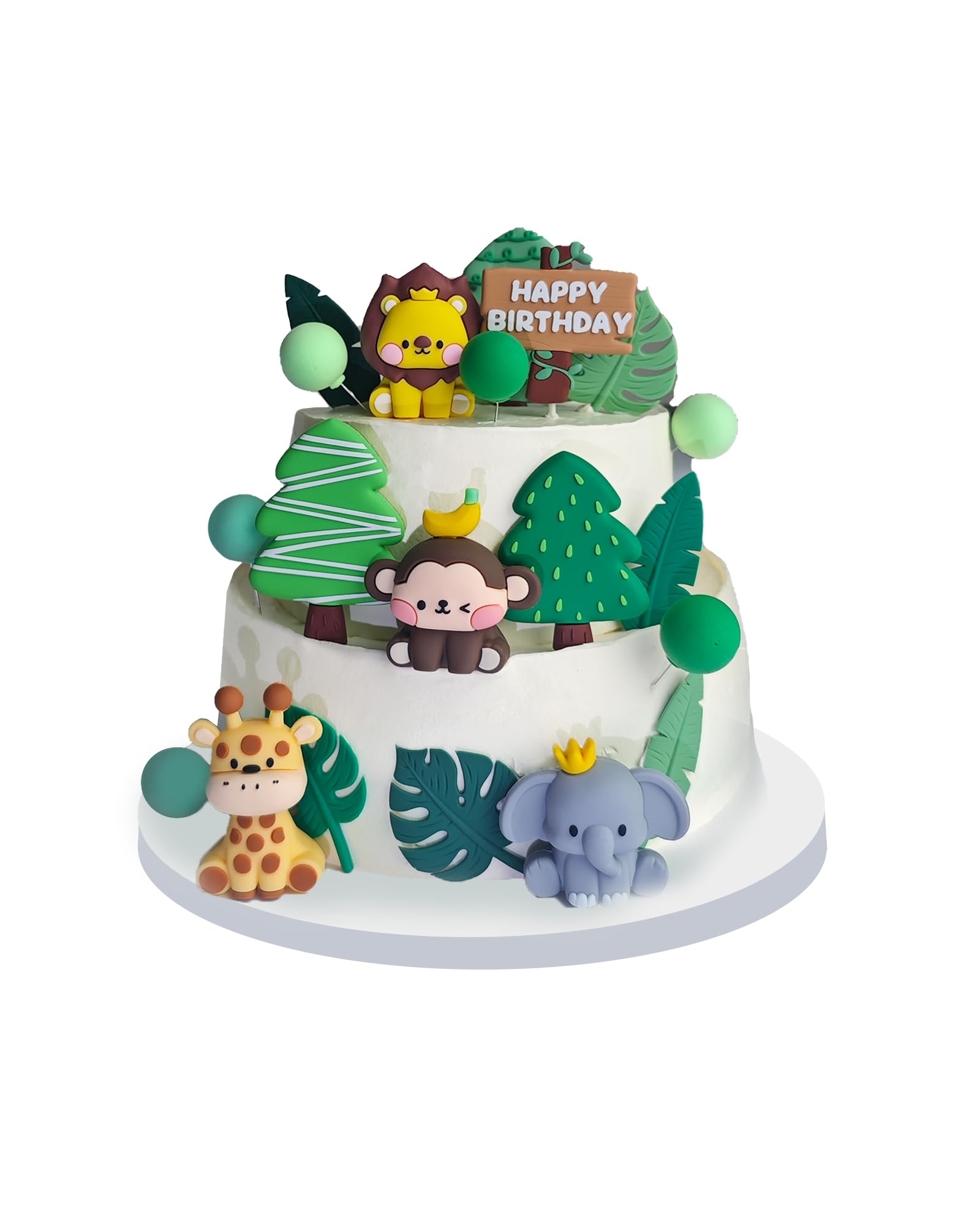CAJECT 20pcs Happy Birthday Cake Toppers – Cute Animal Cake Decorations for Kids & Adults – Fun & Safe Non-Edible Party Supplies