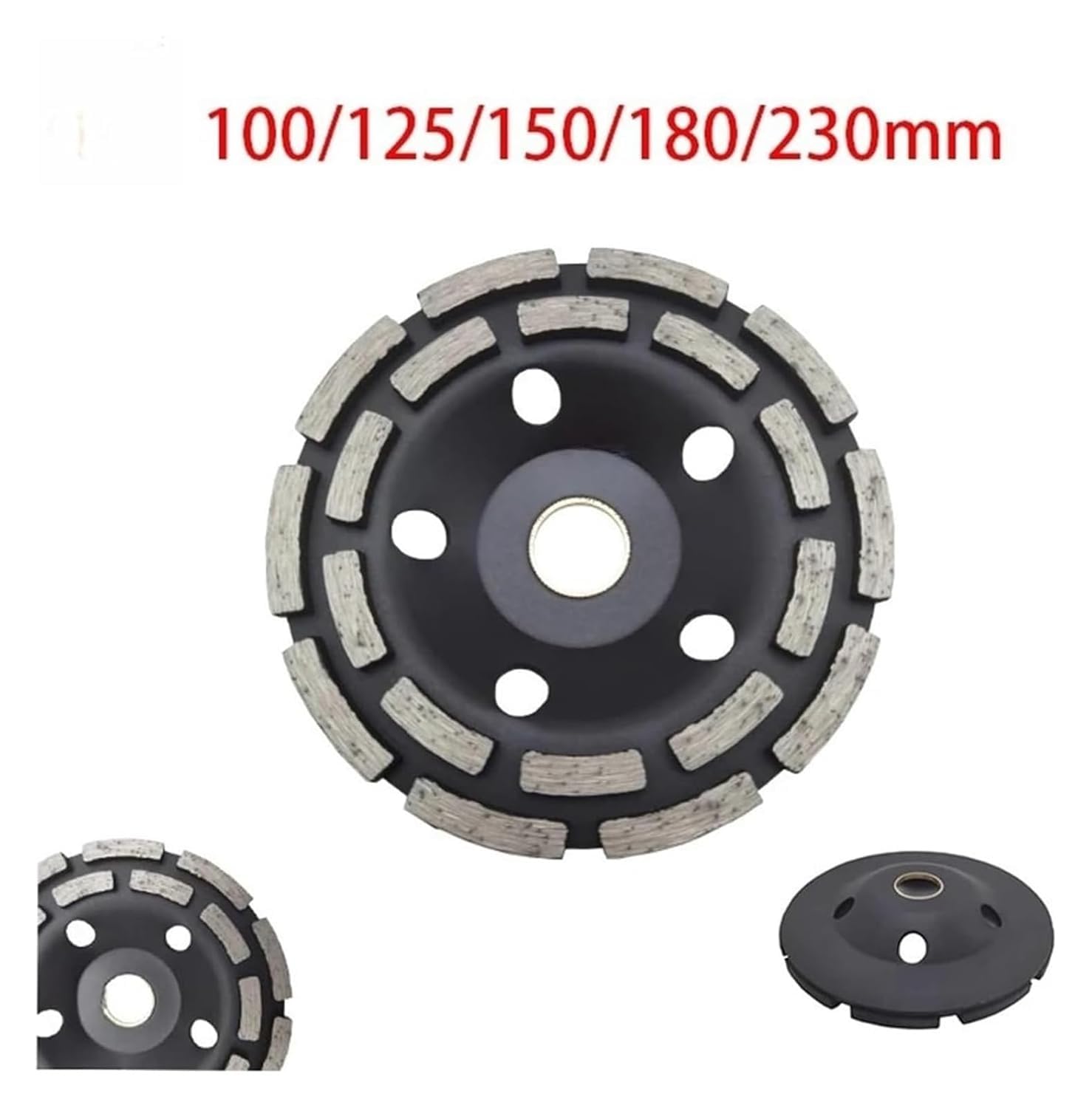 Diamentowa tarcza szlifierska, Dwurzędowa tarcza szlifierska z segmentem diamentowym do betonu granitowego kamiennego czarnego 100-230 mm(230mm)