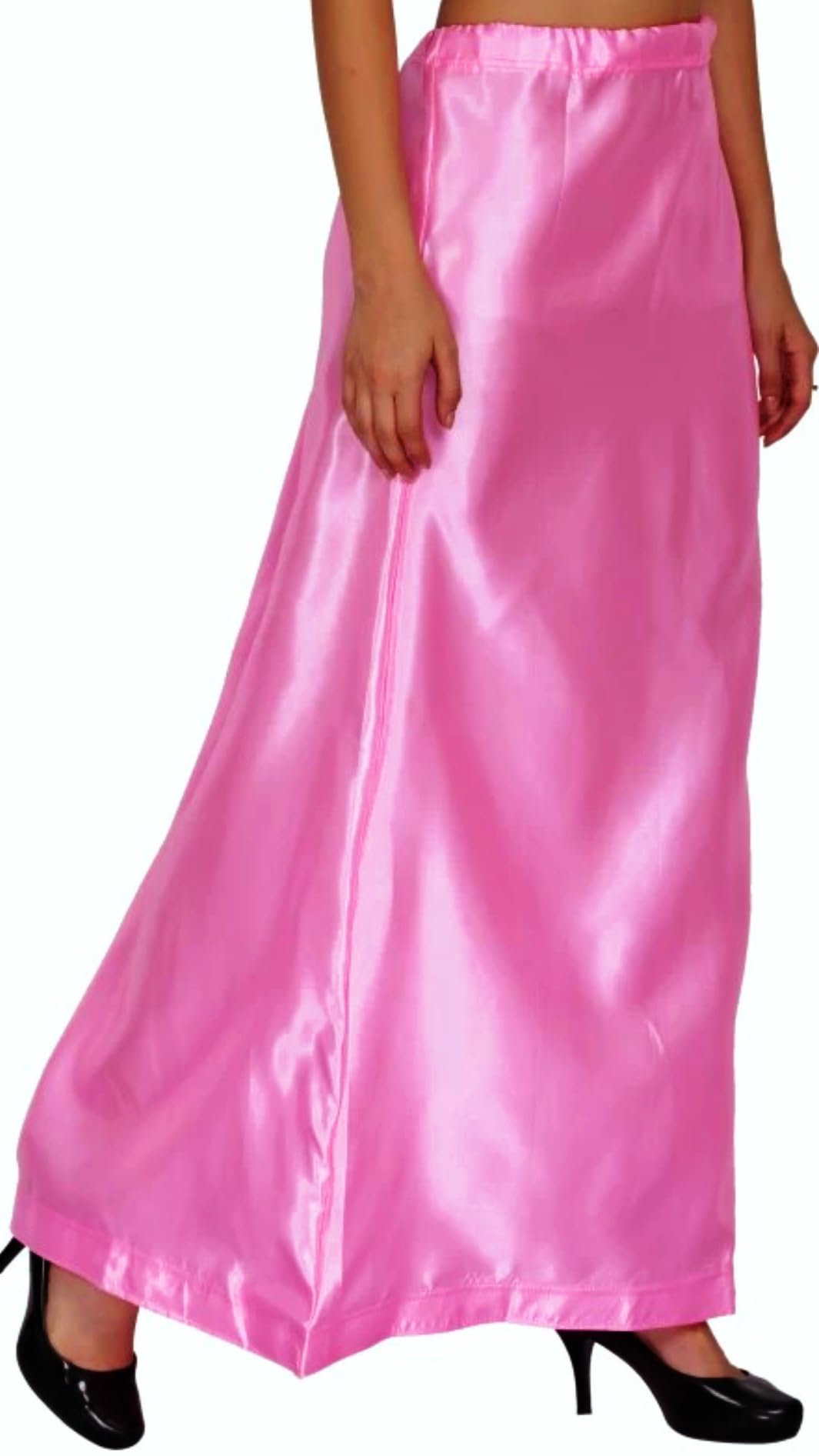 Pink Colour Satin Petticoat for Women | Pink Colour Satin Saree Shapewear or Underskirt or Saya for Girls Free Size-picture-41
