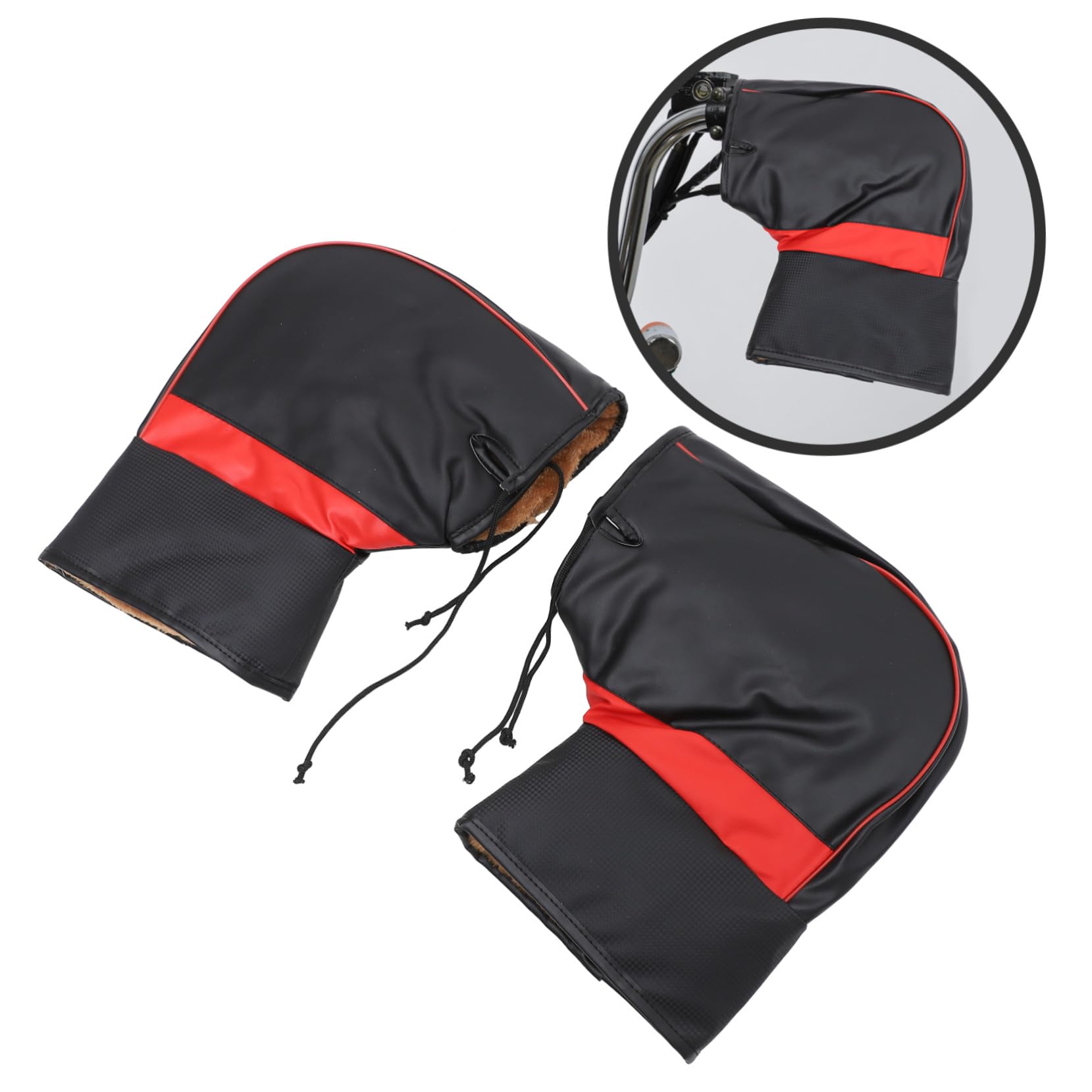 Guantes de Manillar de Motocicleta Impermeables Cuero Pu 1 Par