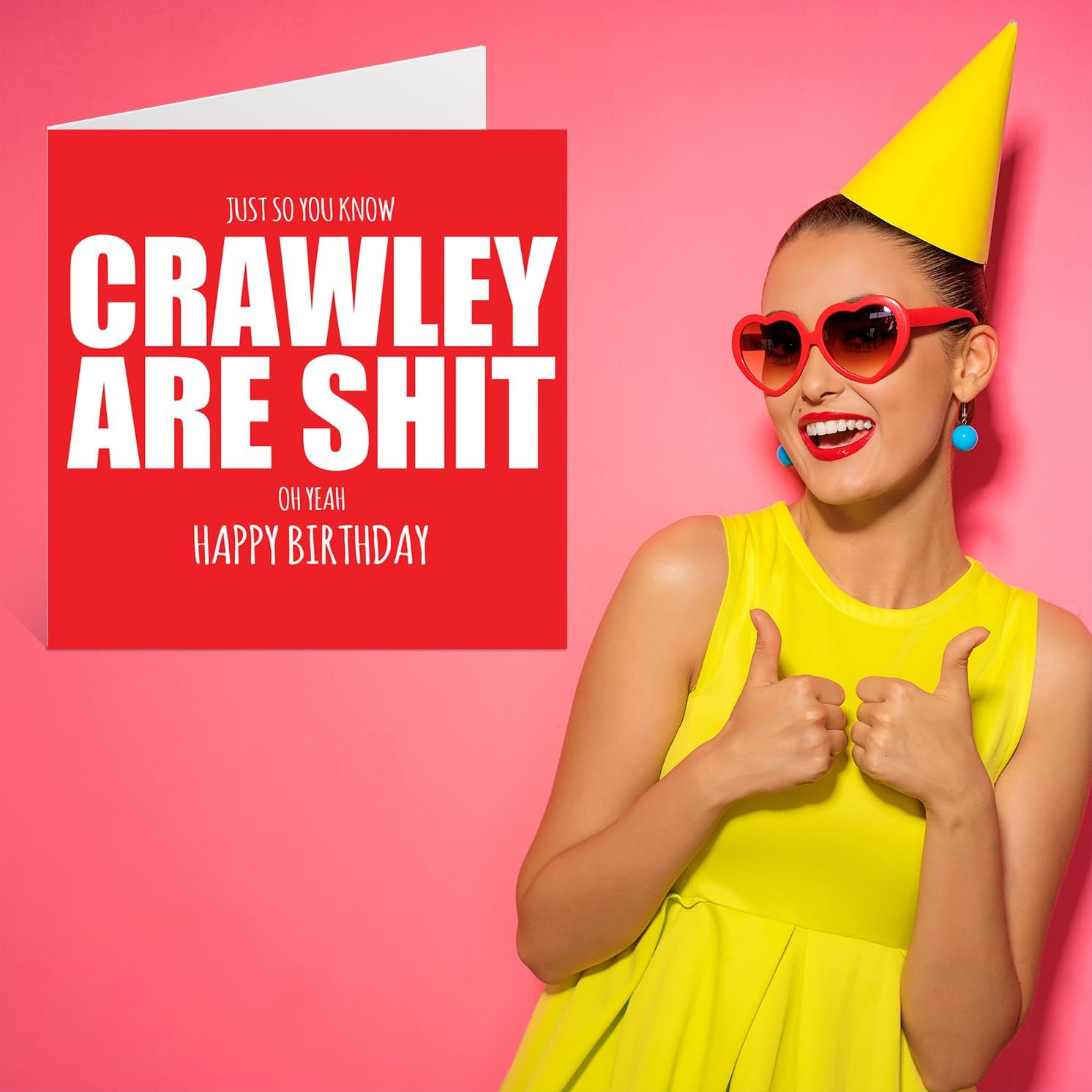 Stuff4 Rude Football Birthday Card for Crawley Fans - Are Sh*t - Funny Happy Birthday Card for Son Dad Brother Uncle Colleague Friend Cousin, 145mm Banter Footy Footie Bday Greeting Cards