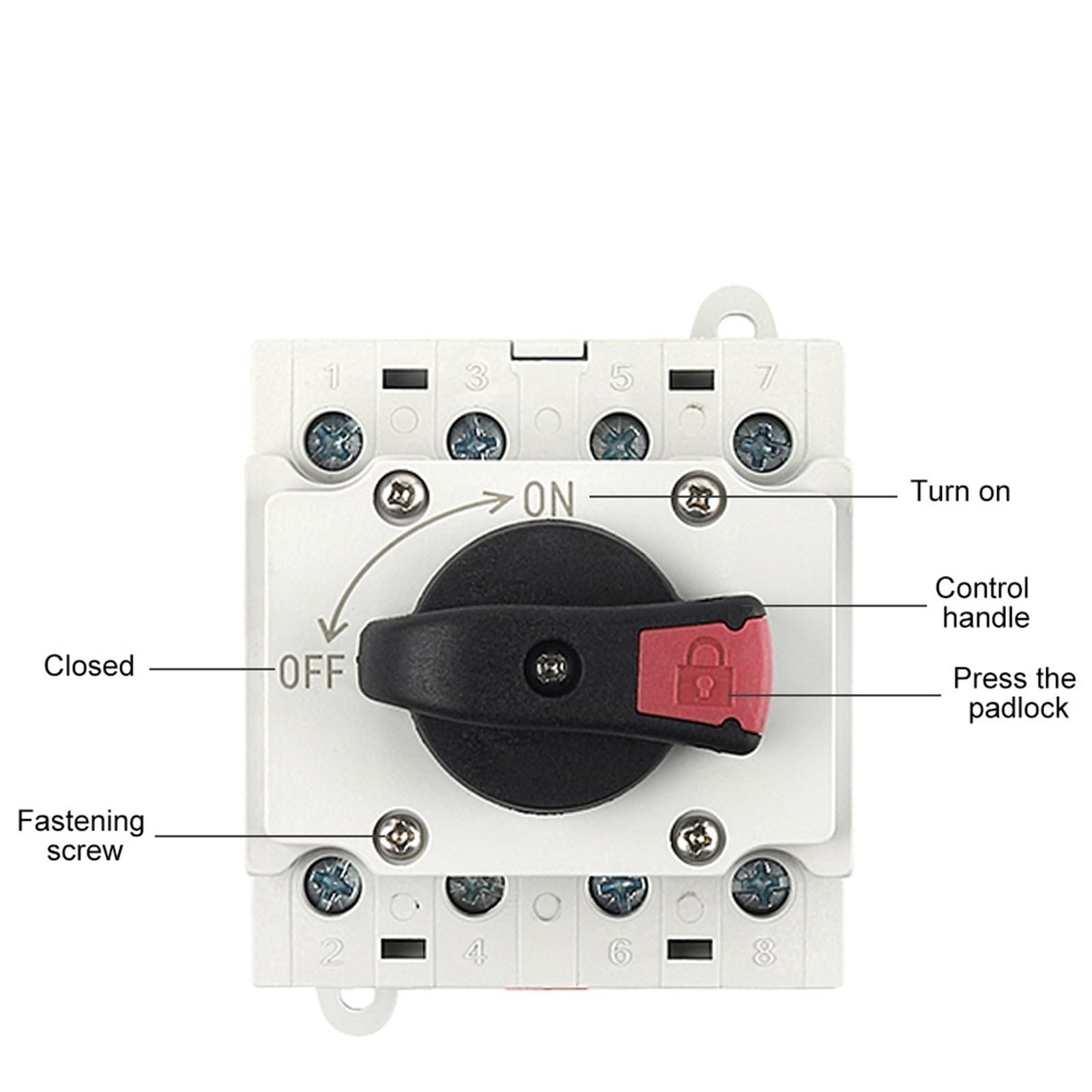 1 Uds PV DC 1200V 32A montaje en Riel Din mango giratorio aislador interruptor giratorio seccionador