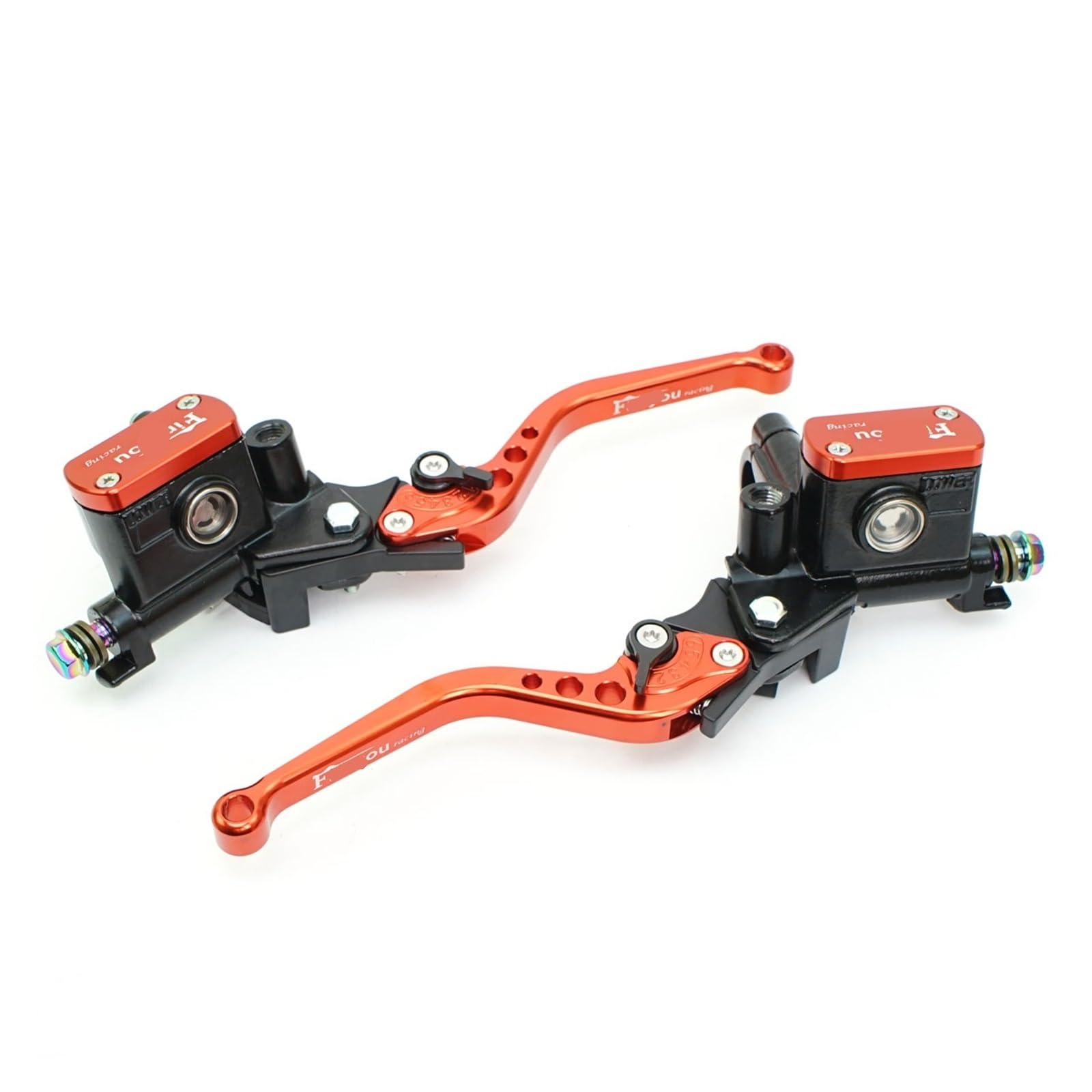 Ywqjiopm One Pair Orange Motorcycle Brake Clutch Lever 22Mm Motorcycle Brake Pump Lever Handle Hydraulic Clutch Master Cylinder Brake Clutch Lever Handle Clutch Lever