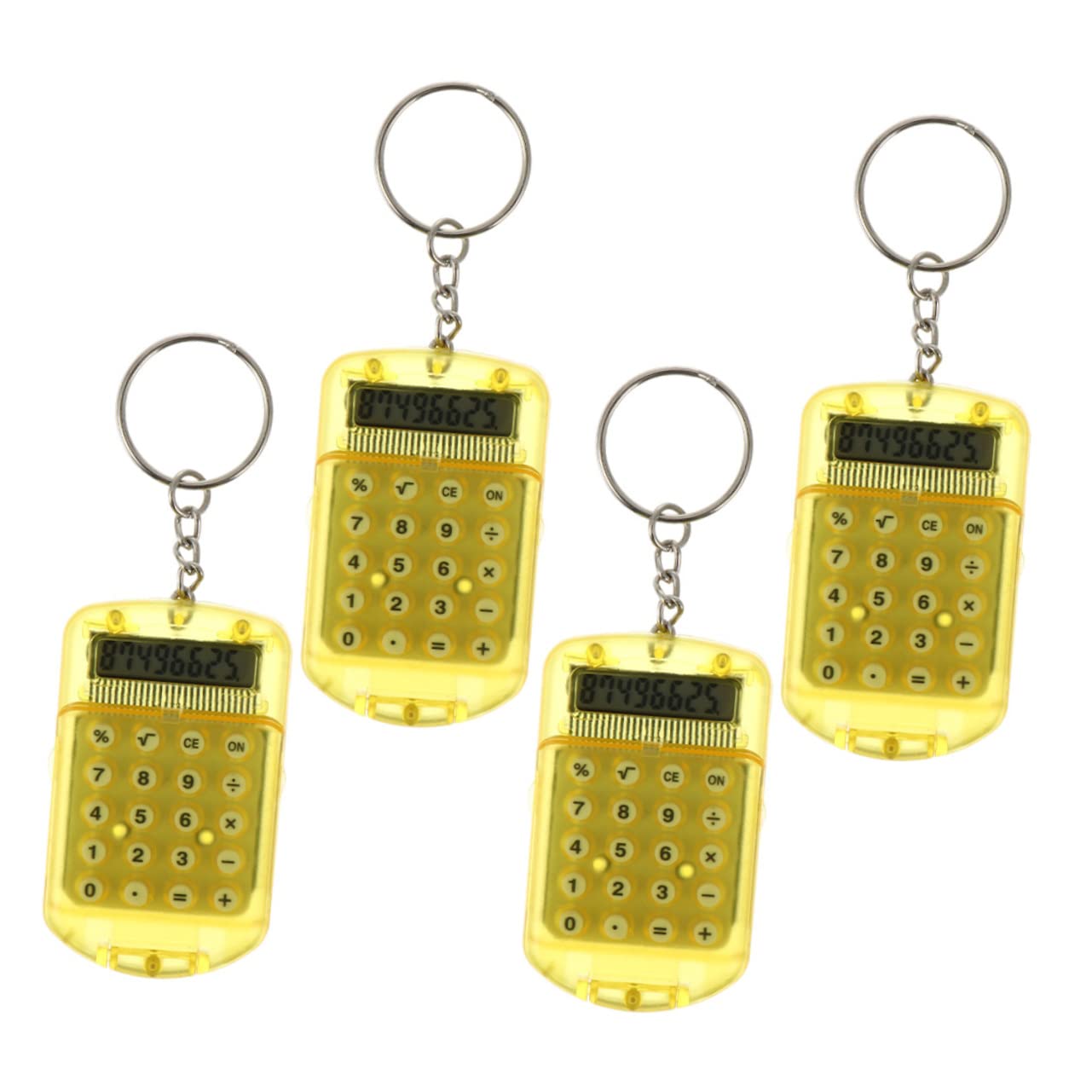 CONGARTENO 4pcs Mini Keychain Calculators Compact Pocket Electronic Calculators for Students Basic Functions Durable and Convenient for Daily Use