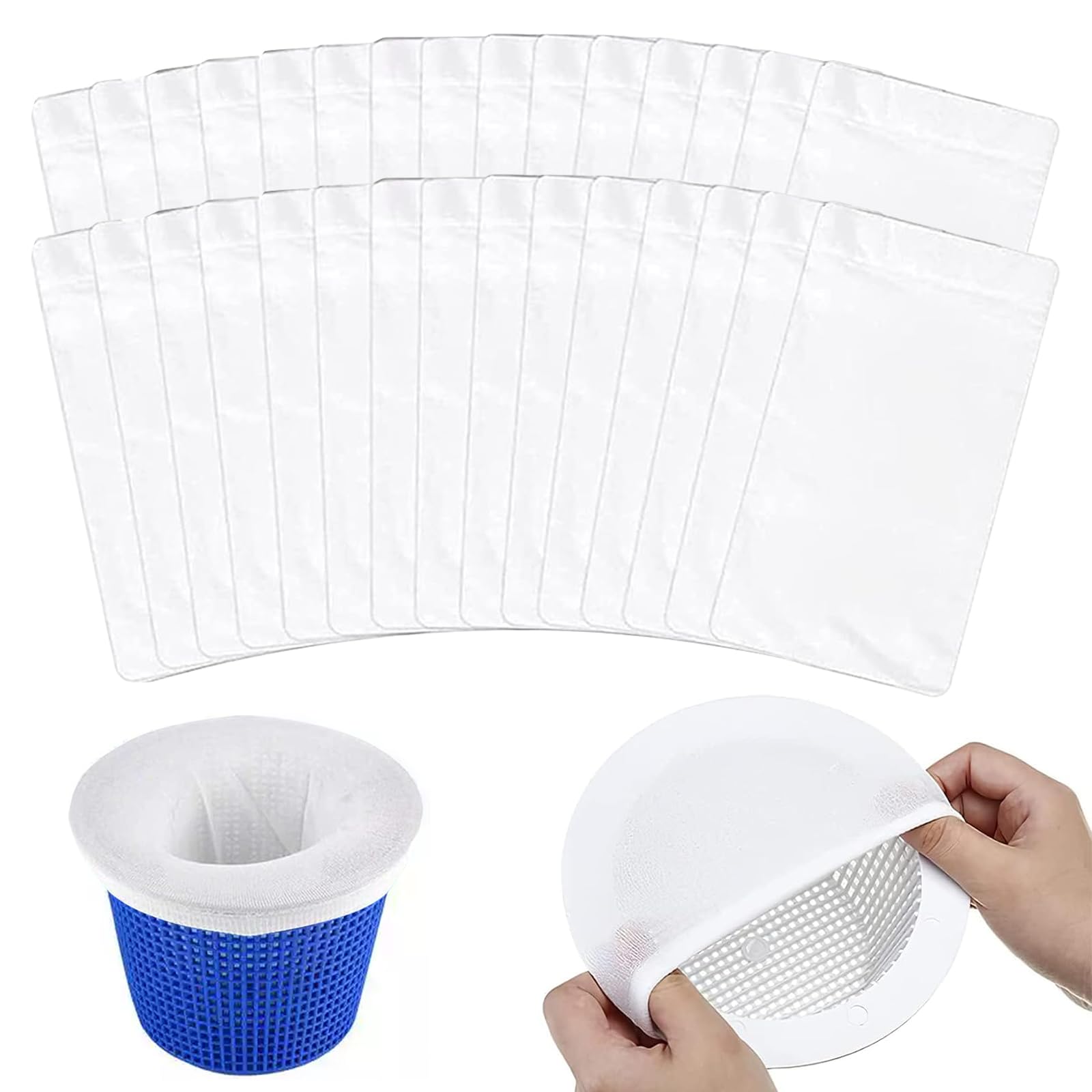 10 pezzi di calzini per skimmer da piscina, filtri in tessuto di nylon elastico, calzini per skimmer da piscina per intrappolare polline, foglie, capelli (10 pezzi