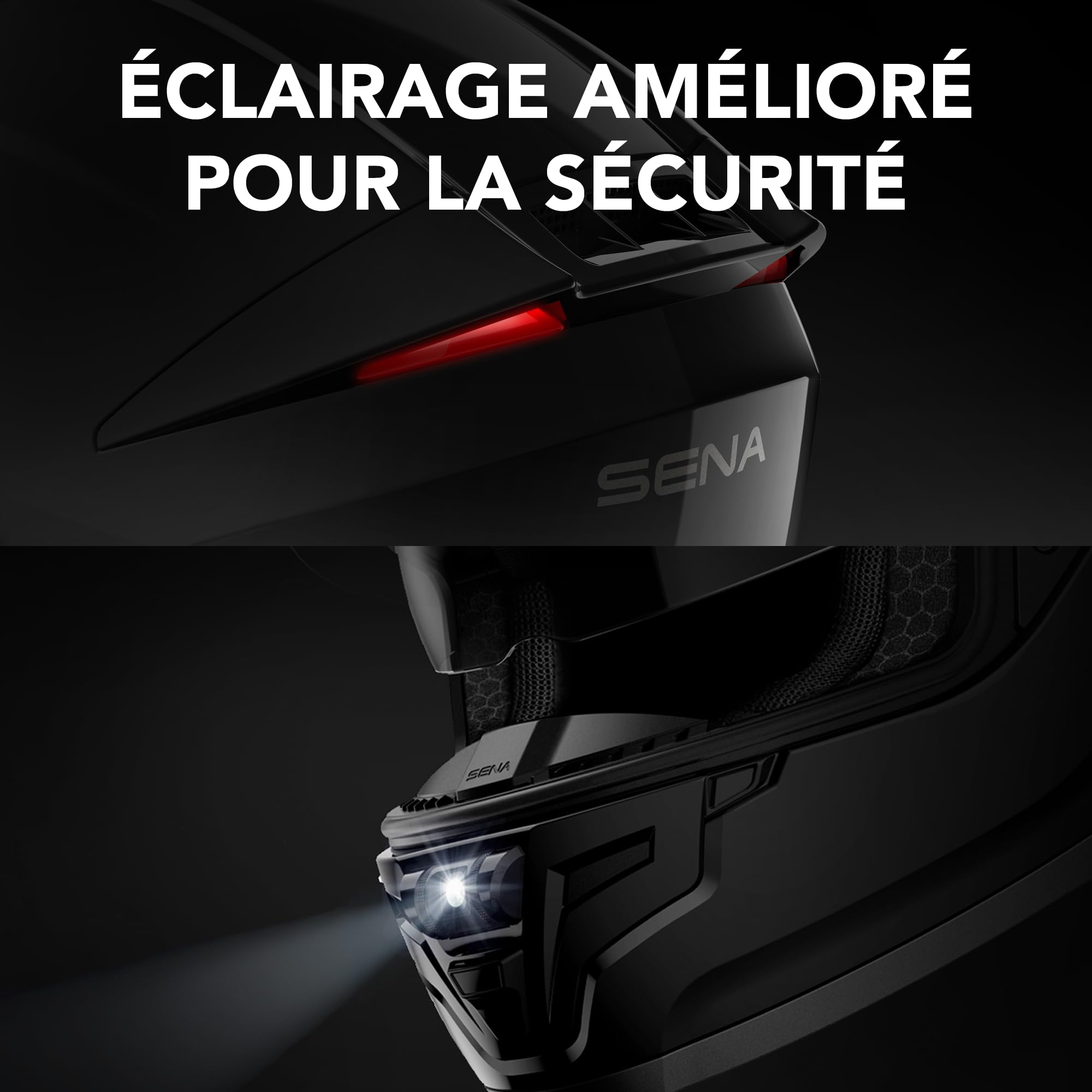 Sena Phantom ANC Casque de Moto intégral Intelligent avec Communications intégrées et contrôle Actif du Bruit