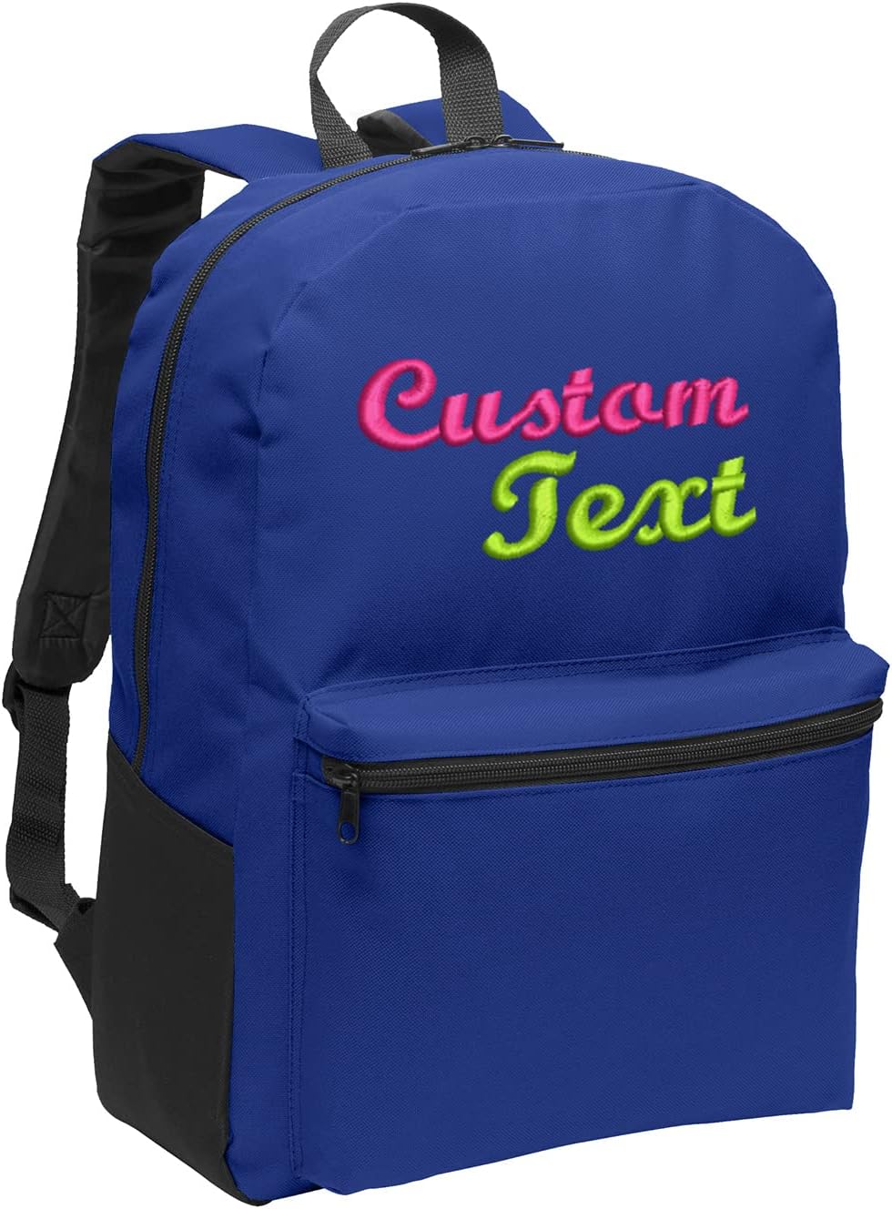 Personalized Casual Value Backpacks, Black - Your Monogram - Customized Basic Backpack for College, Business