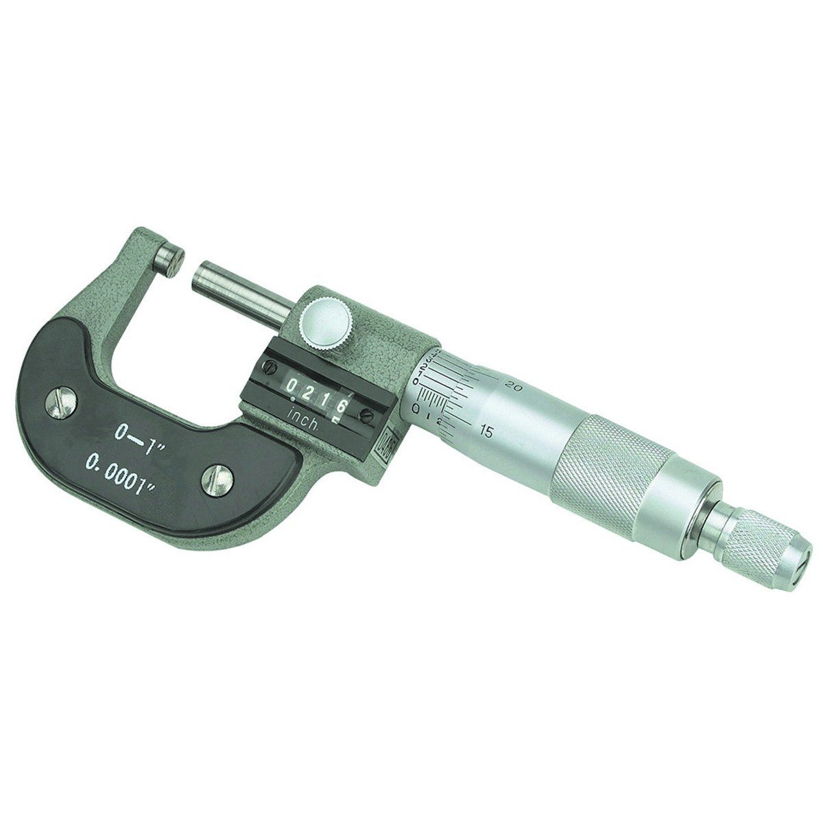 Very Accurate to 0.0001 in. Anti-Glare Satin 0-1 in. Mechanical Micrometer Caliper Measuring Tool with Case