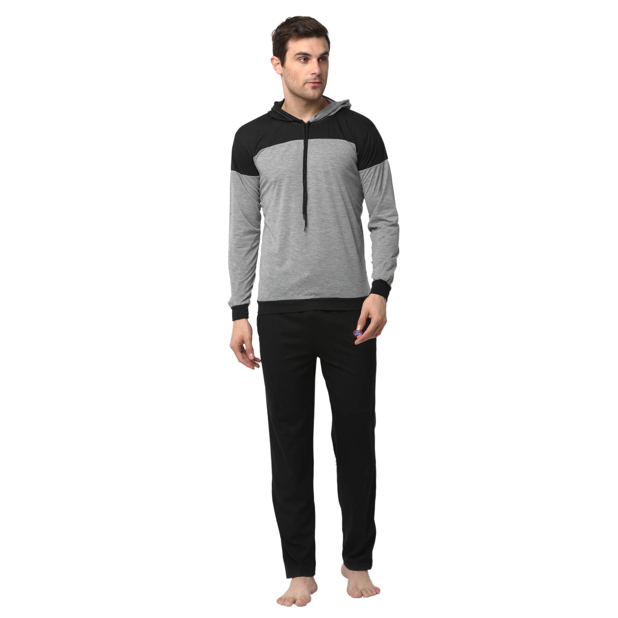 Cotton Blend Track suit Co-ord Set For Men With Hodded Full Sleeve T-Shirt and Track Pant-VJ-MNS-TTP-GROUP18