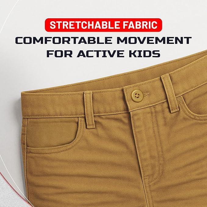 Access Boy’s School Uniform Pants, Stretch Flat-Front, Slim-Fit, Machine Washable Uniform Pants for Boys3