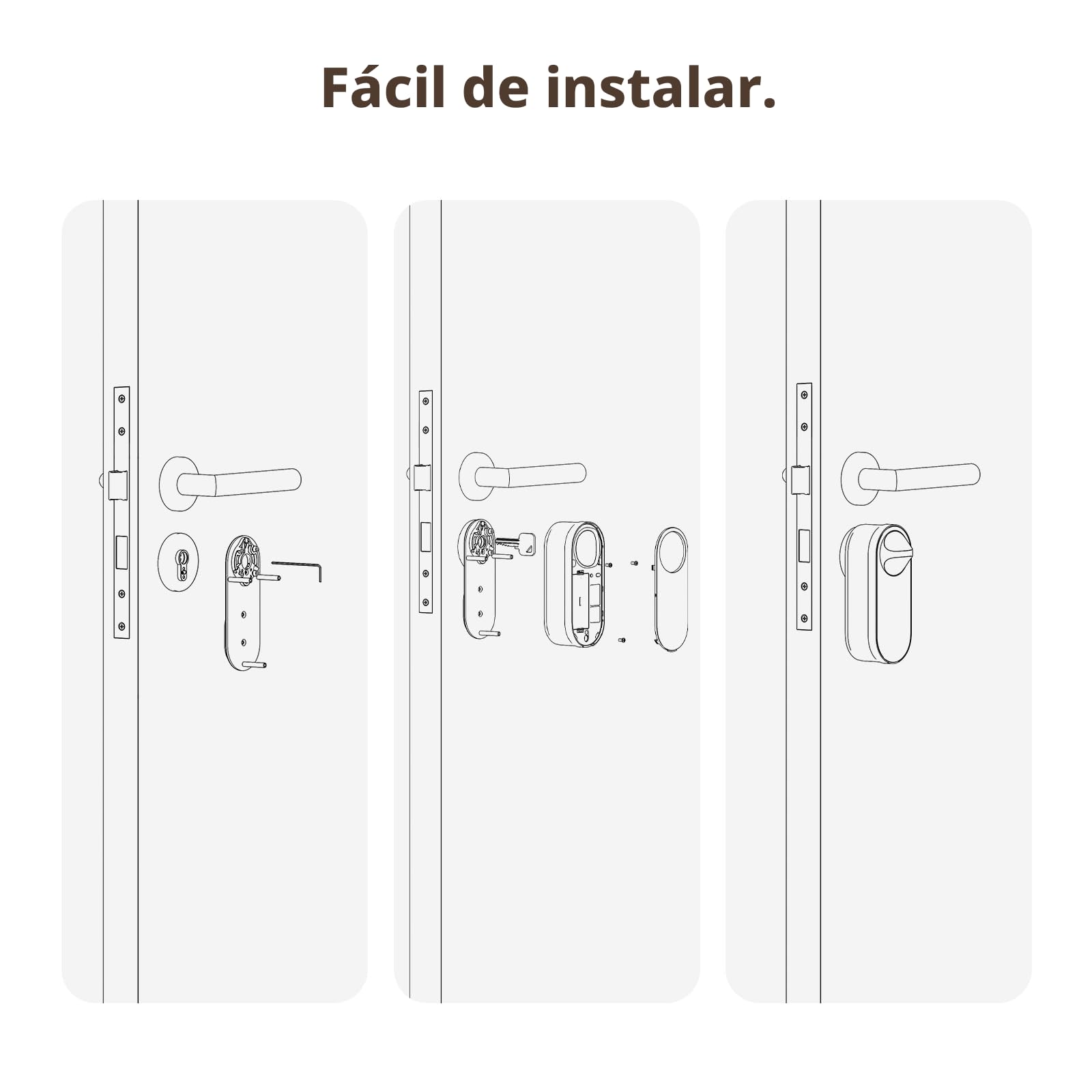Aqara Cerradura Inteligente U200 Lite, Matter over Thread, Modo Silencioso, Bloqueo Automático, Acceso Remoto, Batería Recargable, Compatible con Apple Home, Alexa, Blanco