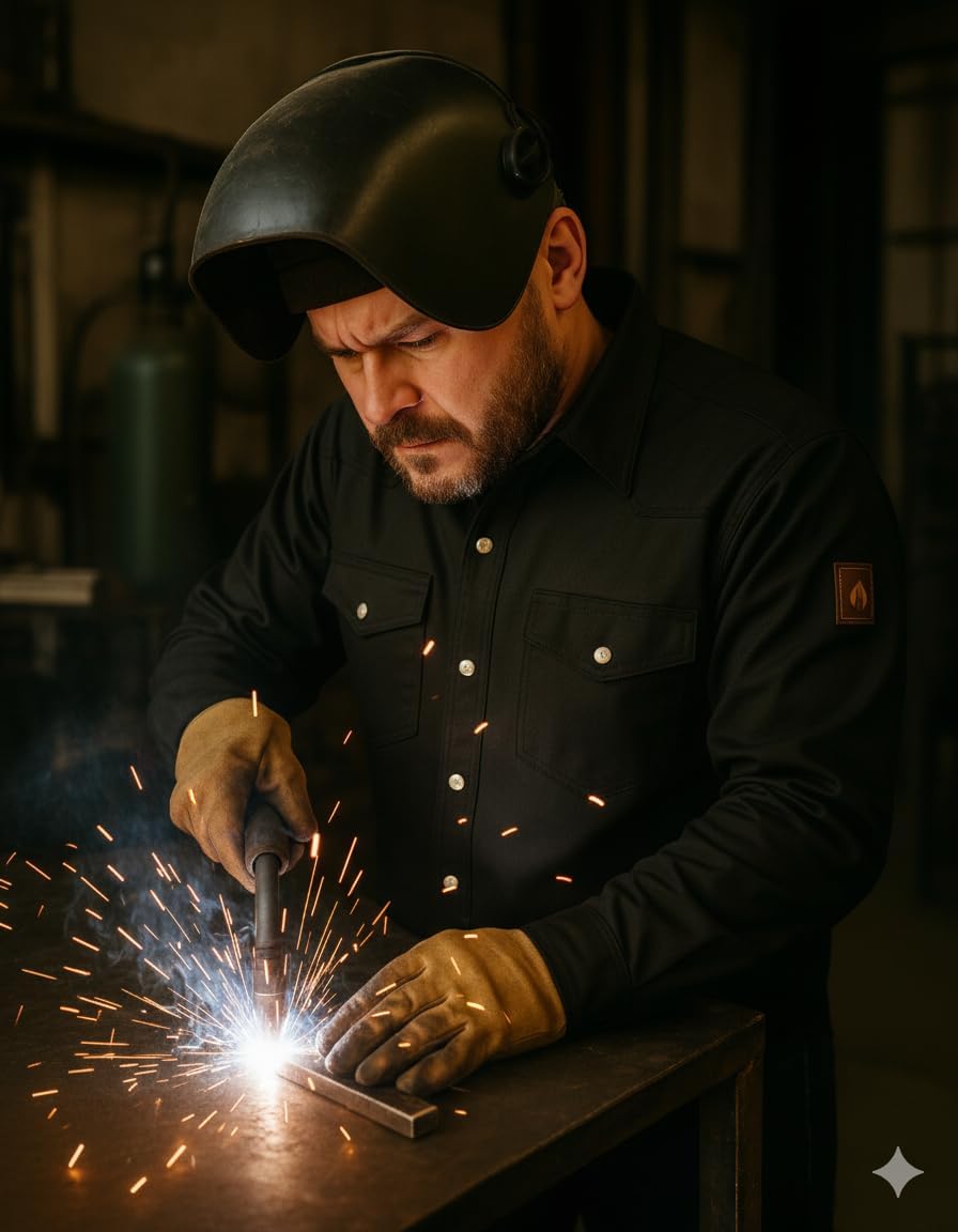 Flame Resistant FR Welding Shirt - 100% C - 9 oz - Image 2