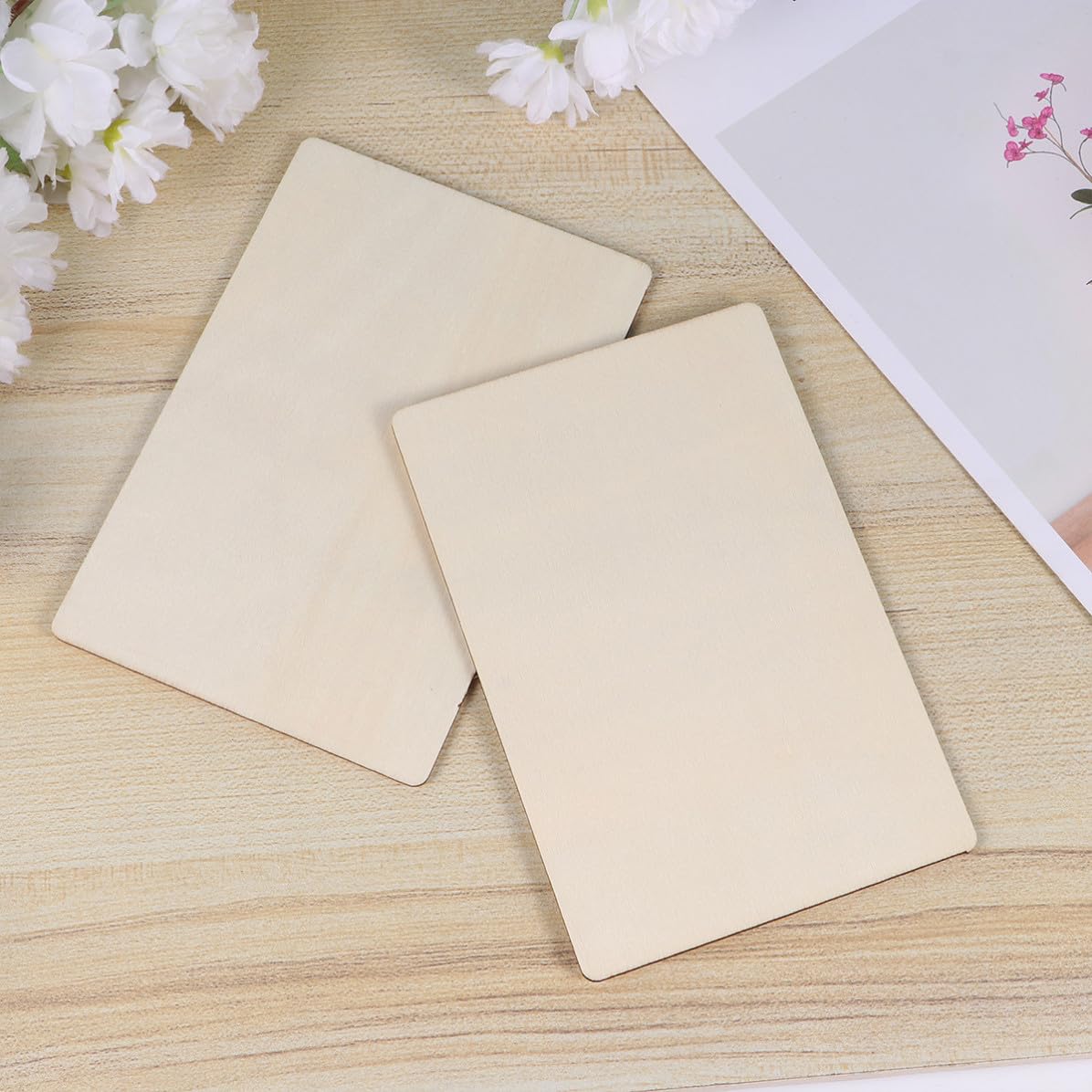 GALPADA 50 Piezas de Rodajas de Madera para Pintar, Juego Diy, Material de Madera Natural, Adecuado para Manualidades y Mejorar Habilidades