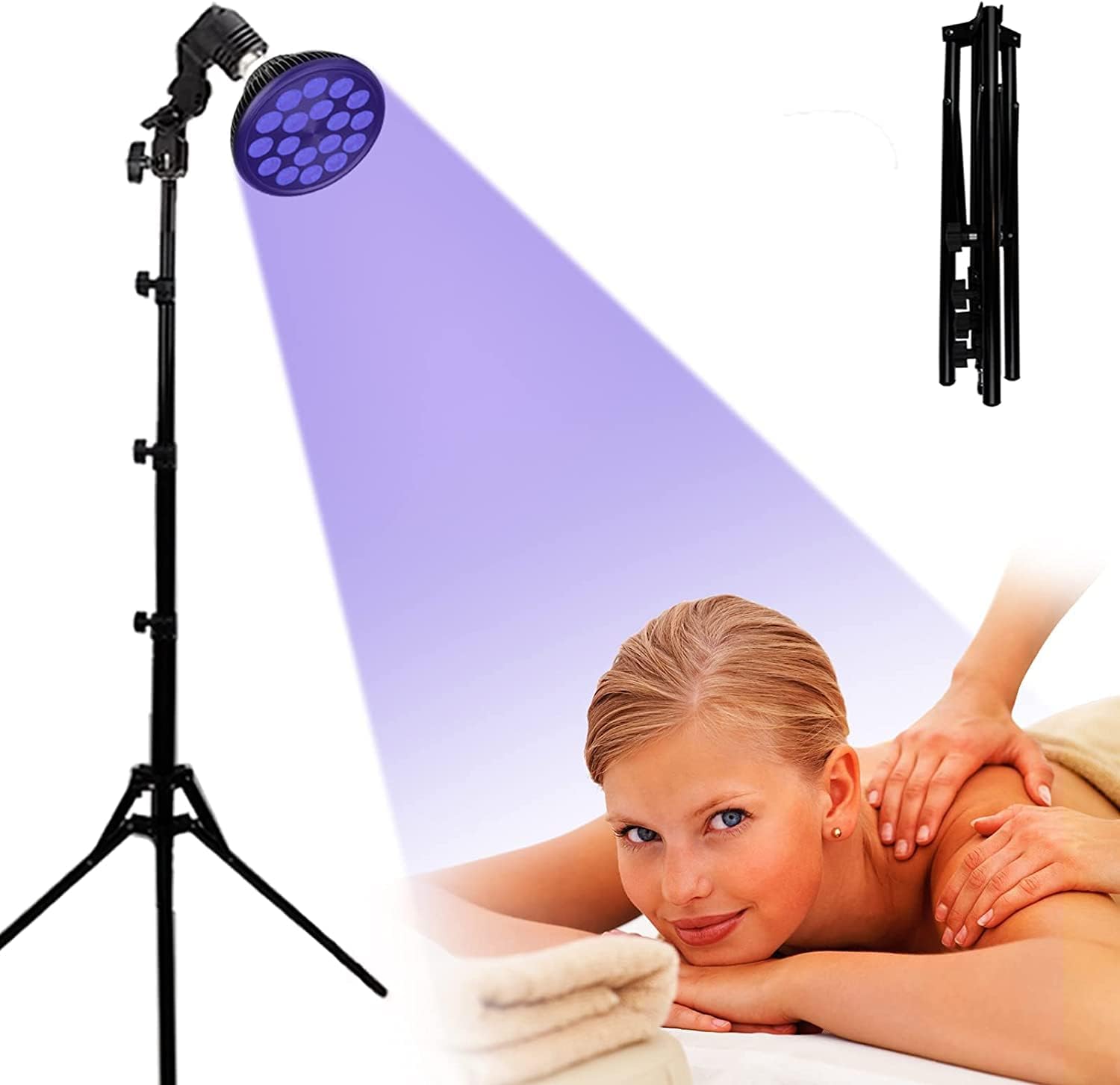 Ta-n-ing Lamp S-un Lamp Ta-n-ing Light for Home Use,Self Ta-n-ner Body Bronzers S-u-n Lamps 54w Su-n- Light with for Body with 38"-79" Adjustable Stand Light Eye Protection