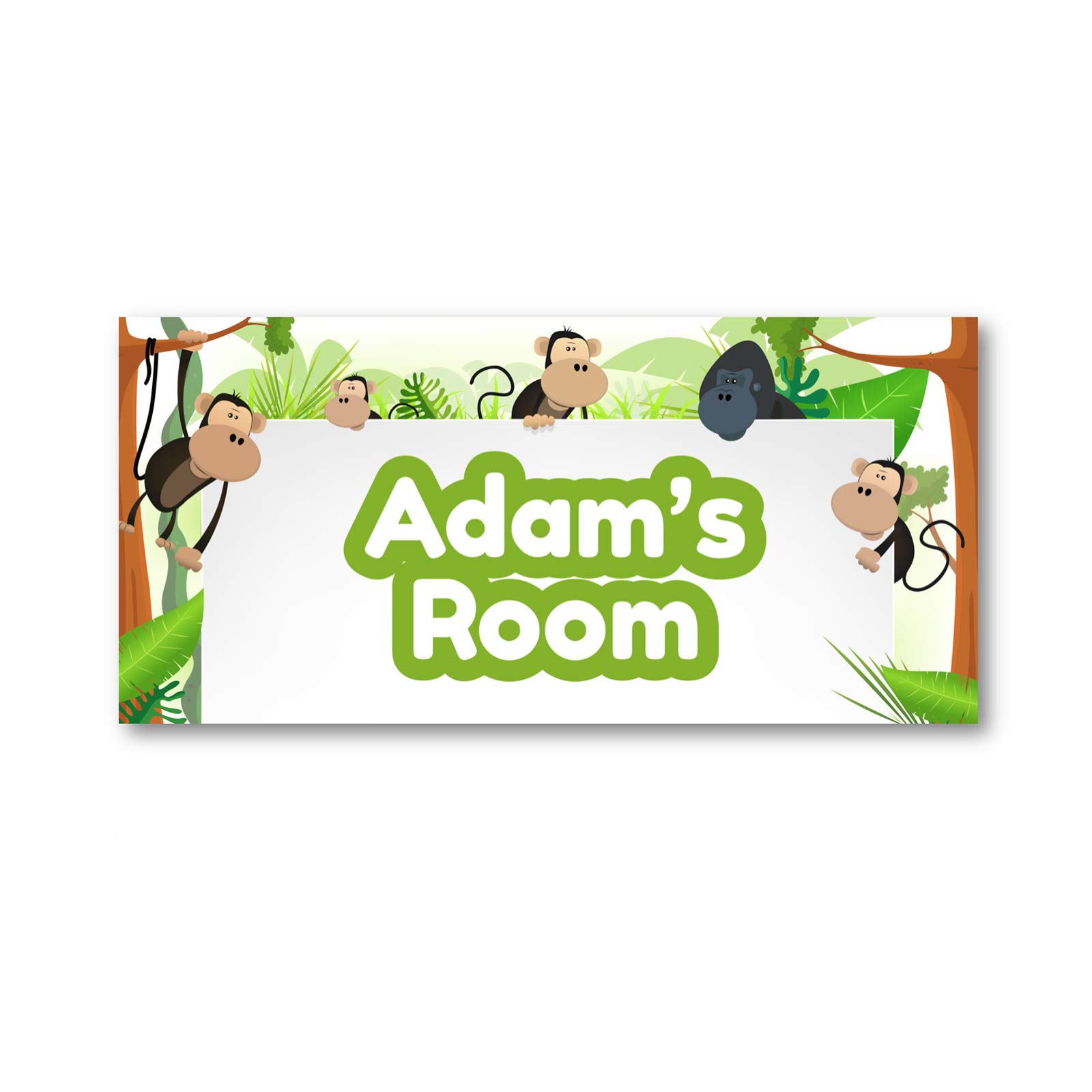 YouPersonalise Children's Personalised Name Bedroom Door Signs *Monkeys*