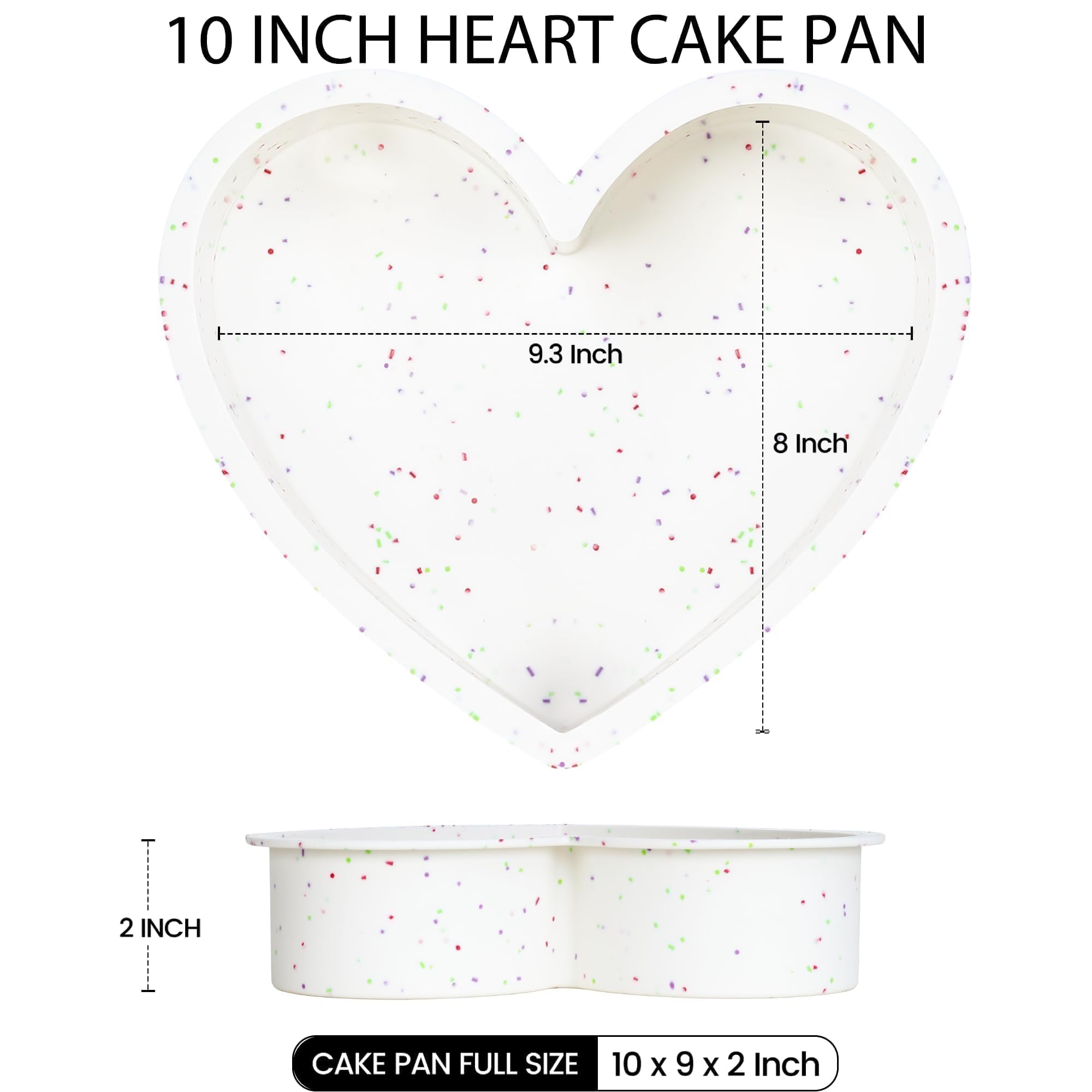 Molde de silicona antiadherente con forma de corazón, molde de silicona de grado alimenticio de 10 pulgadas, apto para horno y microondas, perfecto para hornear pasteles, pan, chocolate y tartas de