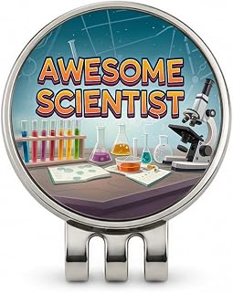 Awesome Scientist Inspirational Lab Microscope Golf Hat Clip Ball Marker