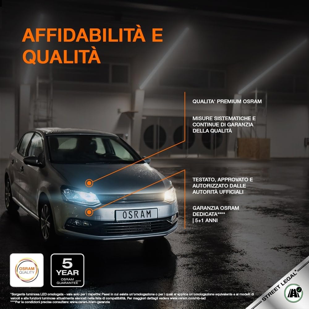 OSRAM NIGHT BREAKER LED SPEED H7 450 per moto, lampada LED retrofit per moto con omologazione stradale, fino al 450% di luminosità in più, 6000K, installazione rapida, LEDEC02 integrato, 1 lampada